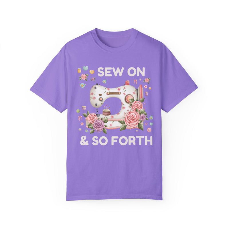 Funny Sewing Tee Shirt with Cottagecore Flowers - Opal and June