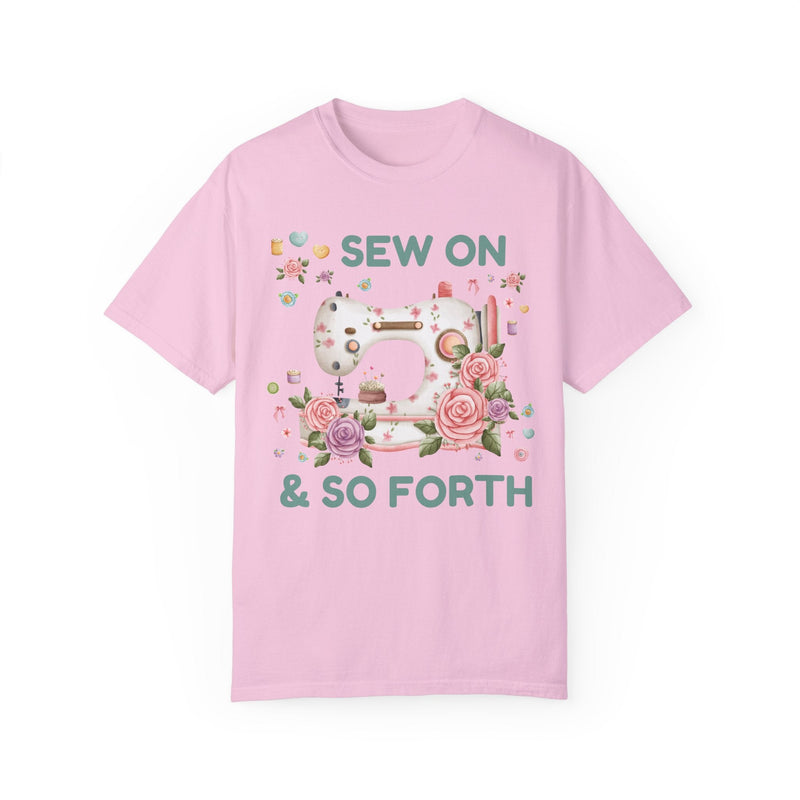 Funny Sewing Tee Shirt with Cottagecore Flowers - Opal and June
