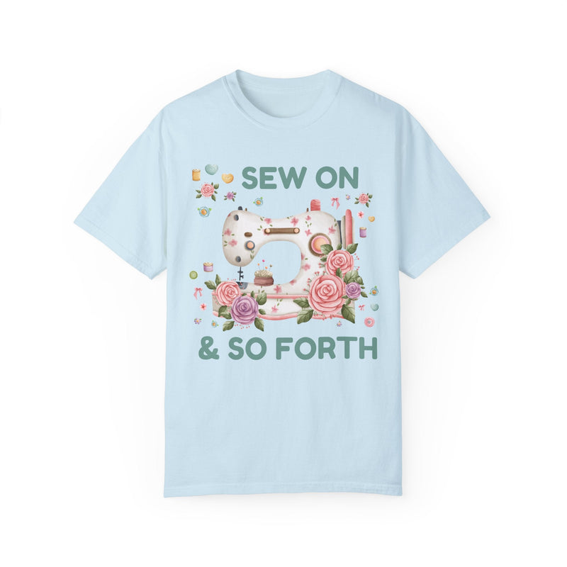 Funny Sewing Tee Shirt with Cottagecore Flowers - Opal and June