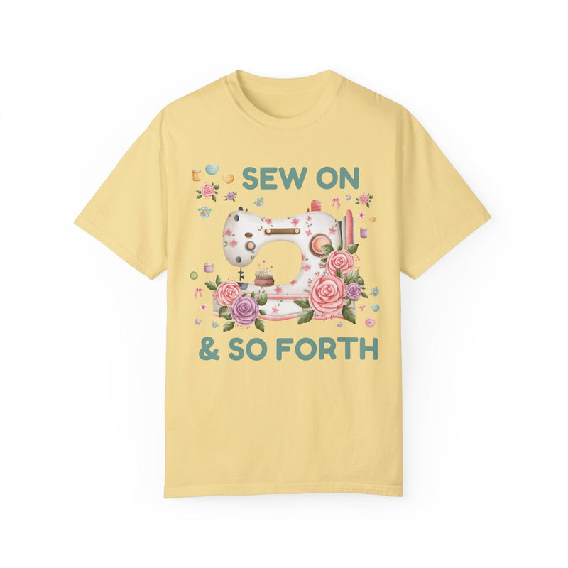 Funny Sewing Tee Shirt with Cottagecore Flowers - Opal and June
