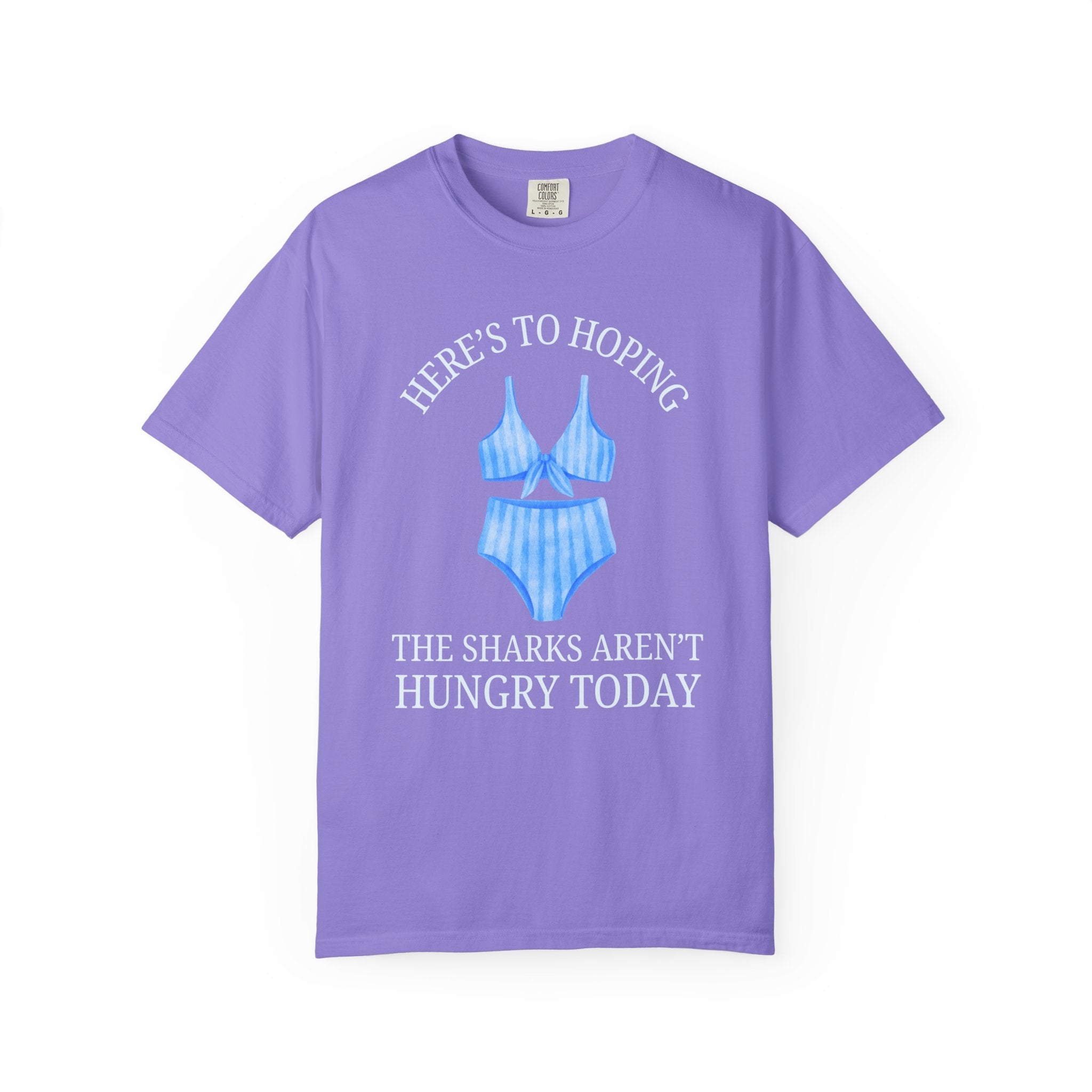 Funny Shark Shirt for Women: Heres to Hoping the Sharks Arent Hungry Today, Beach Vacation Tee, Shark Lover Gift, Matching Beach Trip Tee - Opal and June