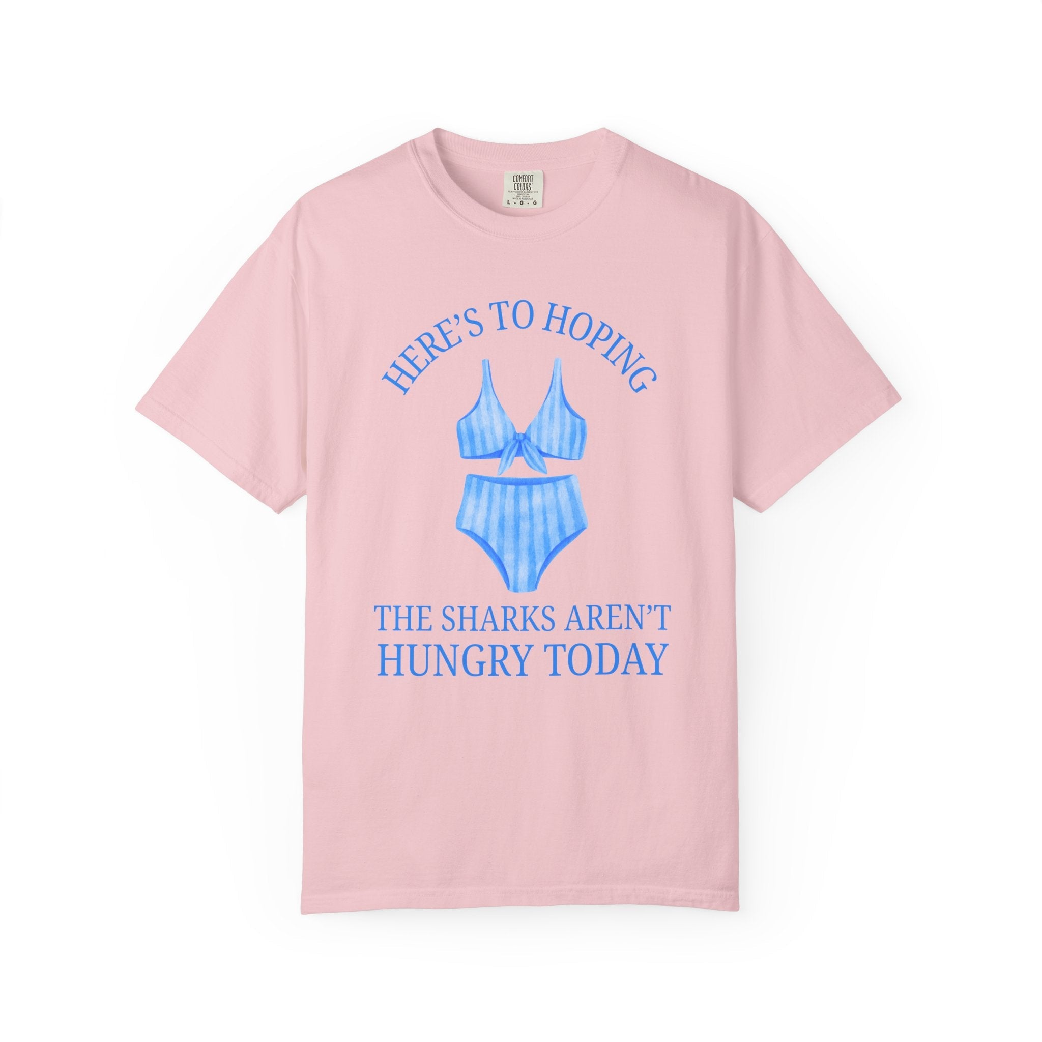 Funny Shark Shirt for Women: Heres to Hoping the Sharks Arent Hungry Today, Beach Vacation Tee, Shark Lover Gift, Matching Beach Trip Tee - Opal and June