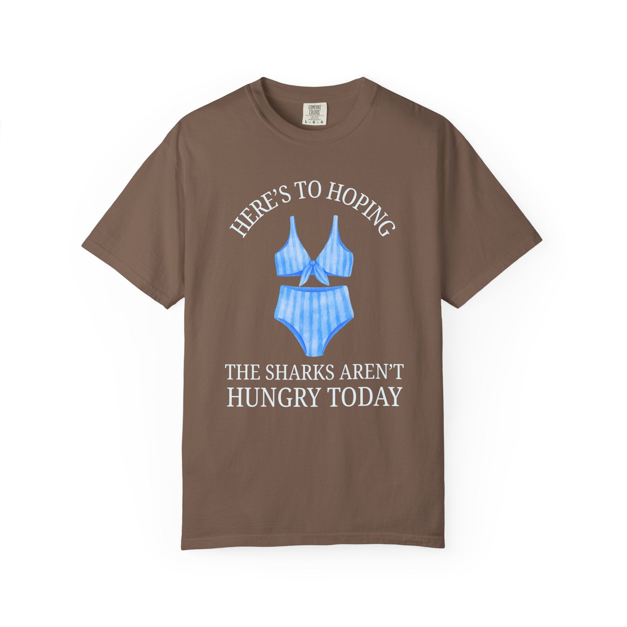 Funny Shark Shirt for Women: Heres to Hoping the Sharks Arent Hungry Today, Beach Vacation Tee, Shark Lover Gift, Matching Beach Trip Tee - Opal and June
