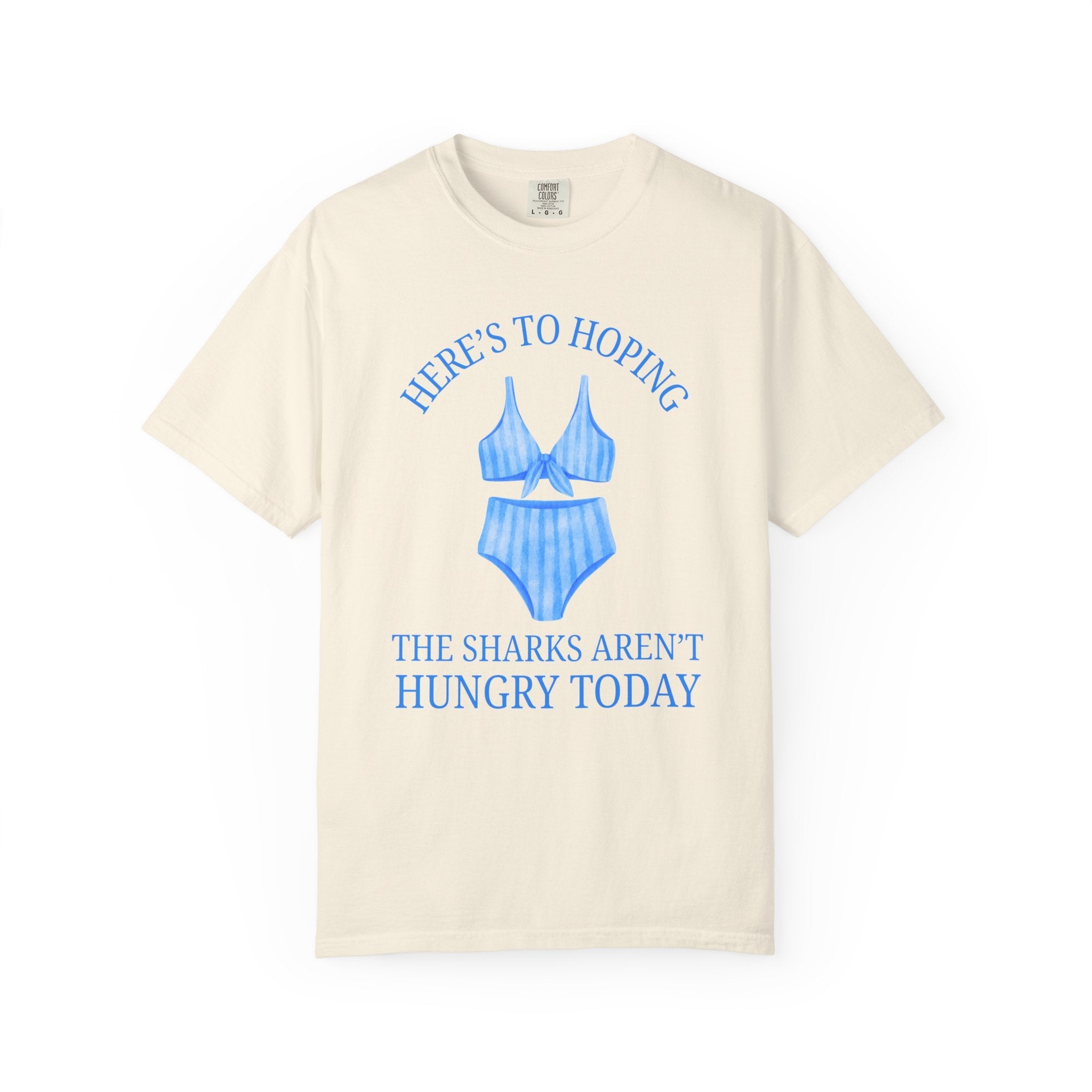 Funny Shark Shirt for Women: Heres to Hoping the Sharks Arent Hungry Today, Beach Vacation Tee, Shark Lover Gift, Matching Beach Trip Tee - Opal and June