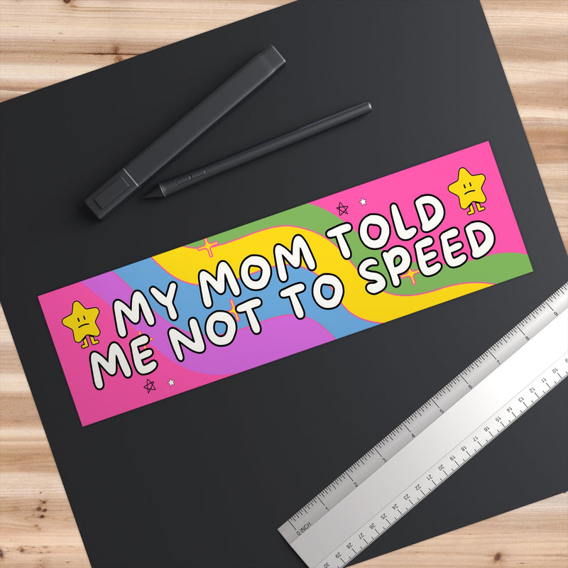 Funny Sixteenth Birthday Gift for New Driver, Silly Y2K Aesthetic Bumper Sticker for Anxious Driver, Slow Driver Bumper Sticker with Stars - Opal and June