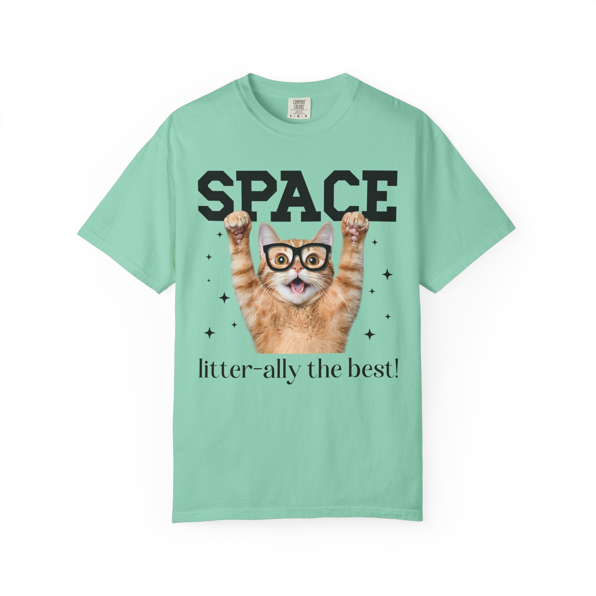 Funny Space Lover Tee Shirt for Astronomy Professor, Cute Science Teacher T-Shirt, Cat Lover, Cat Mom or Cat Dad Middle School Teacher Tee - Opal and June