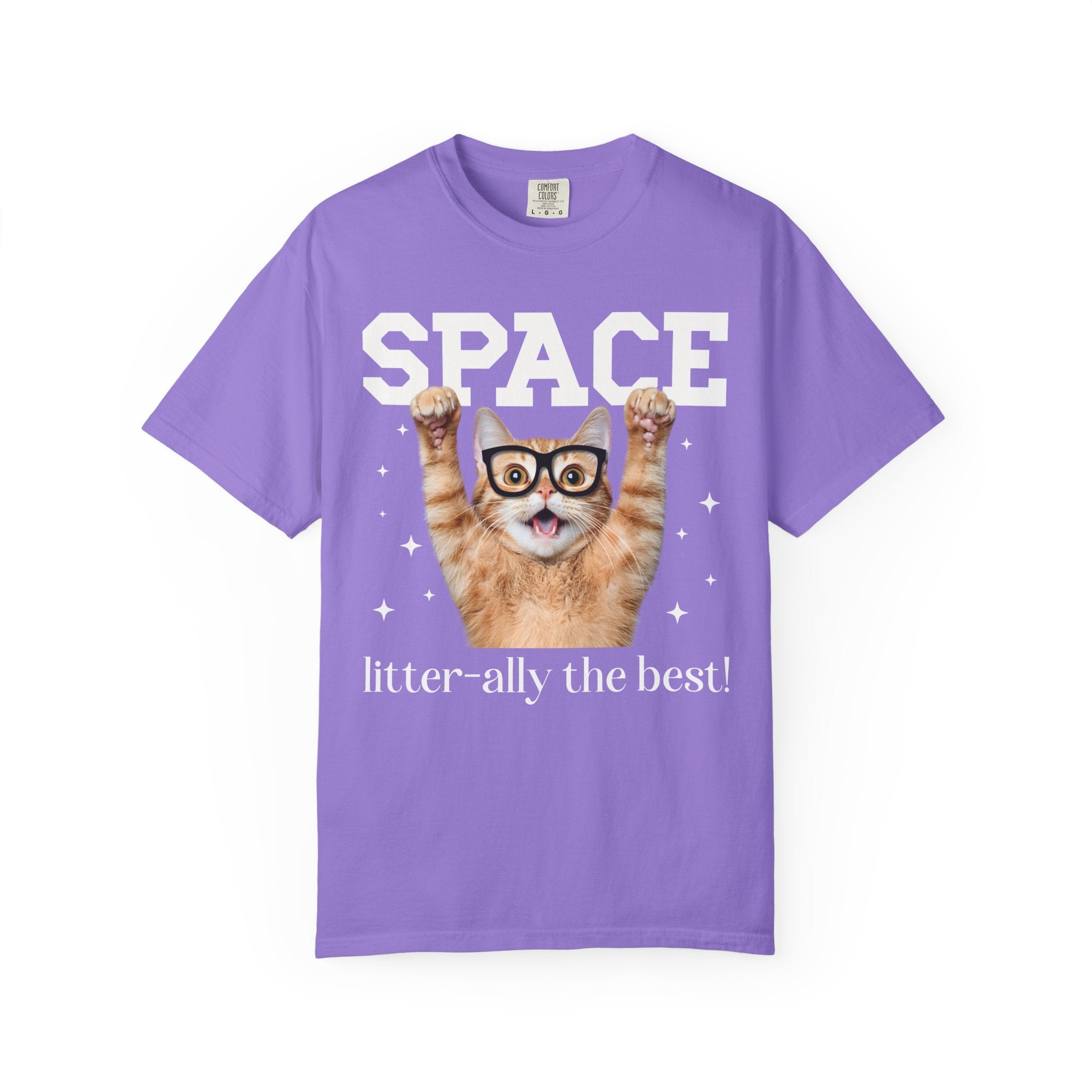 Funny Space Lover Tee Shirt for Astronomy Professor, Cute Science Teacher T-Shirt, Cat Lover, Cat Mom or Cat Dad Middle School Teacher Tee - Opal and June
