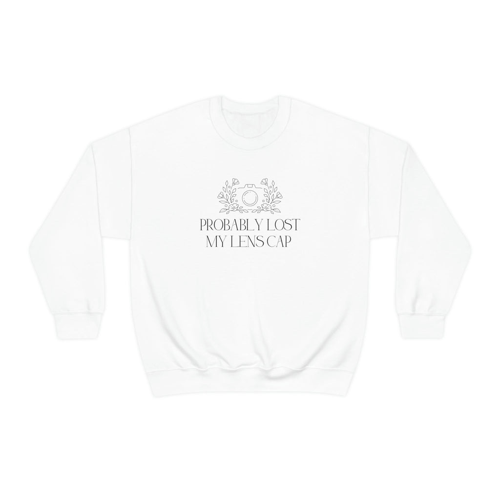 Funny Sweatshirt for Wedding Photographer: Probably Lost My Lens Cap - Opal and June