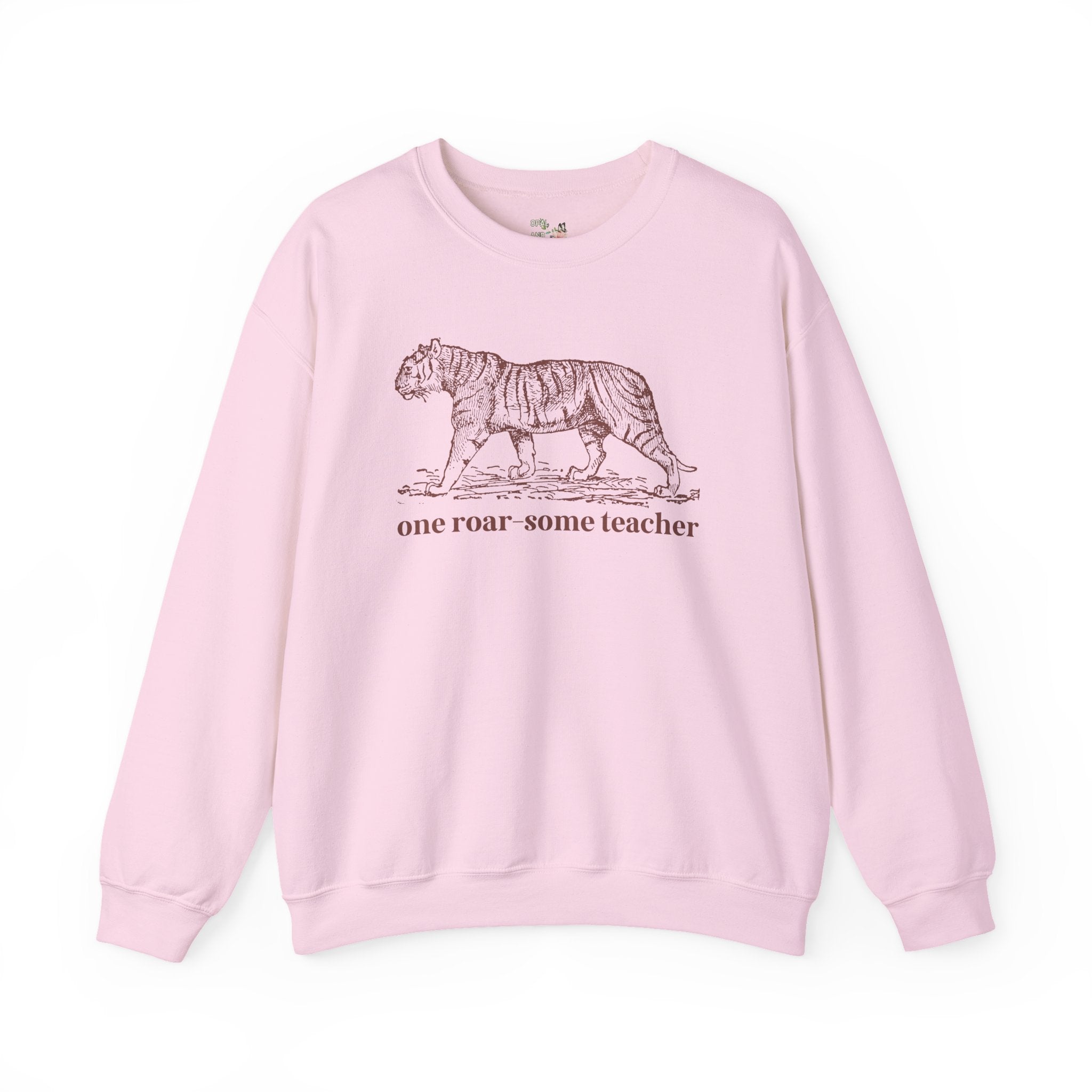 Funny Teacher Sweatshirt for Schools with a Tiger Mascot, Cute and Silly High School Teacher or Middle School Teacher Crewneck, Animal Lover Gift - Opal and June