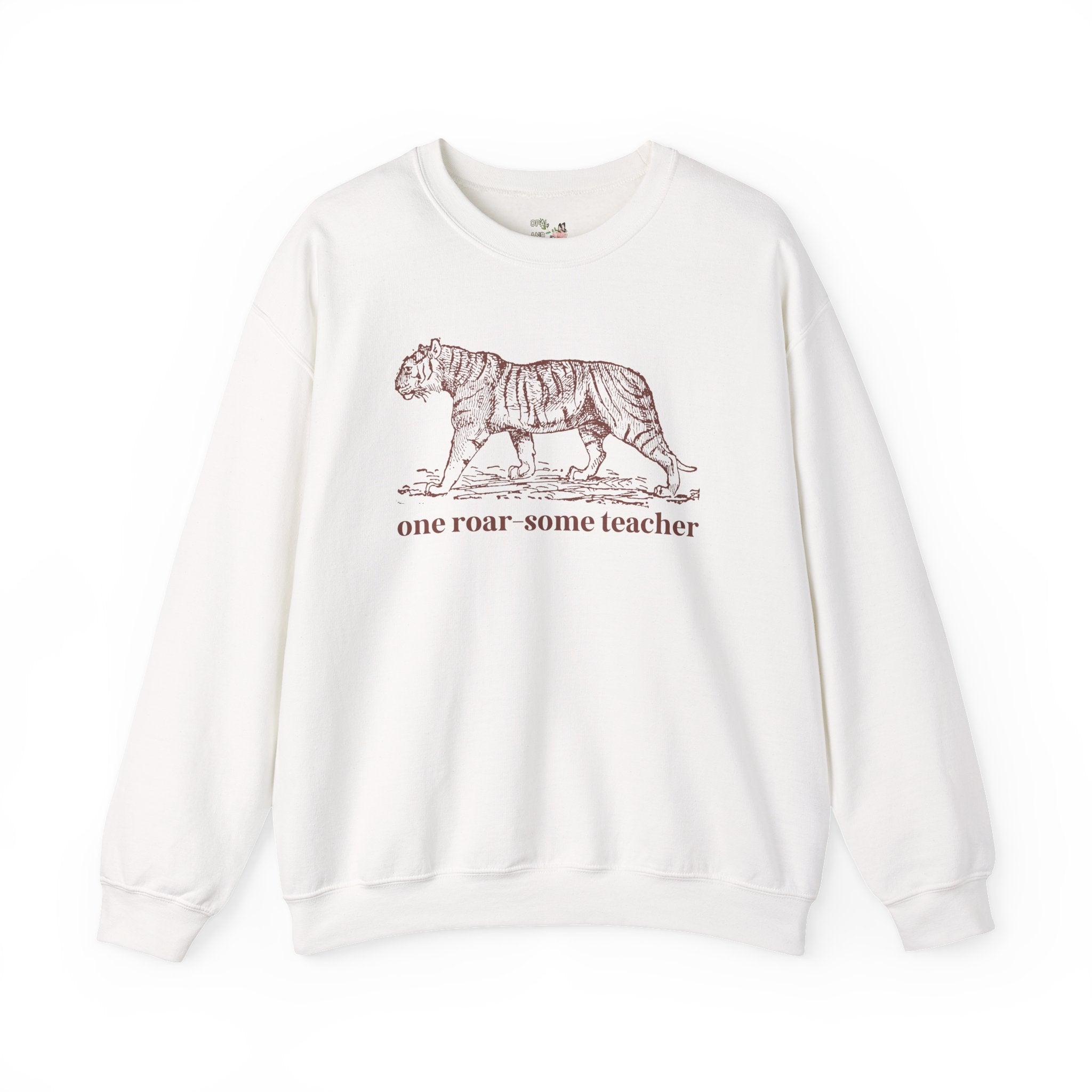 Funny Teacher Sweatshirt for Schools with a Tiger Mascot, Cute and Silly High School Teacher or Middle School Teacher Crewneck, Animal Lover Gift - Opal and June