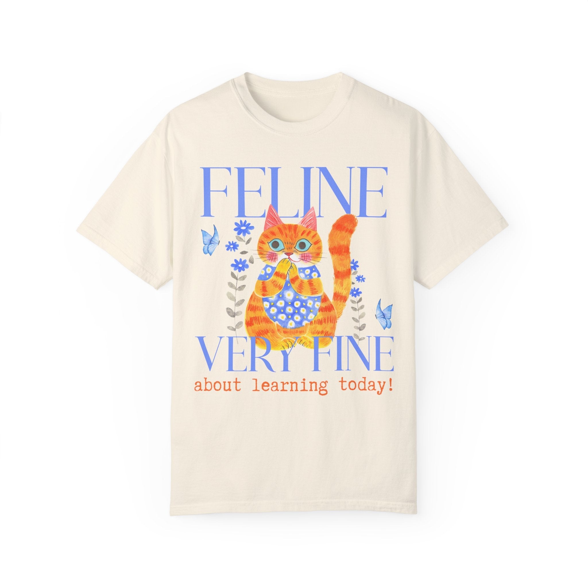 Funny Teacher T-Shirt for Cat Mom or Cat Dad: Silly 90s or 2000s Aesthetic Cat Lover Tee Shirt for Third Grade Teacher, High School Teacher - Opal and June