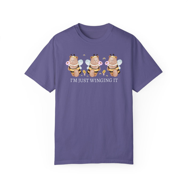 Funny Weirdcore Bee Shirt, Cottagecore Bear Dressed as a Bee: I'm Just Winging It, Silly Chaotic Animal Lover Shirt, Chaotic Funny Friend - Opal and June