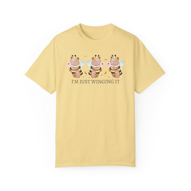 Funny Weirdcore Bee Shirt, Cottagecore Bear Dressed as a Bee: I'm Just Winging It, Silly Chaotic Animal Lover Shirt, Chaotic Funny Friend - Opal and June