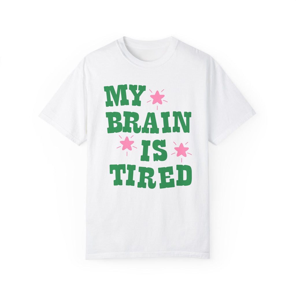 Funny Western Aesthetic Shirt with Stars: My Brain is Tired, Gift for Tired New Mom or Student, Cozy and Comfortable Shirt for Grad Student - Opal and June