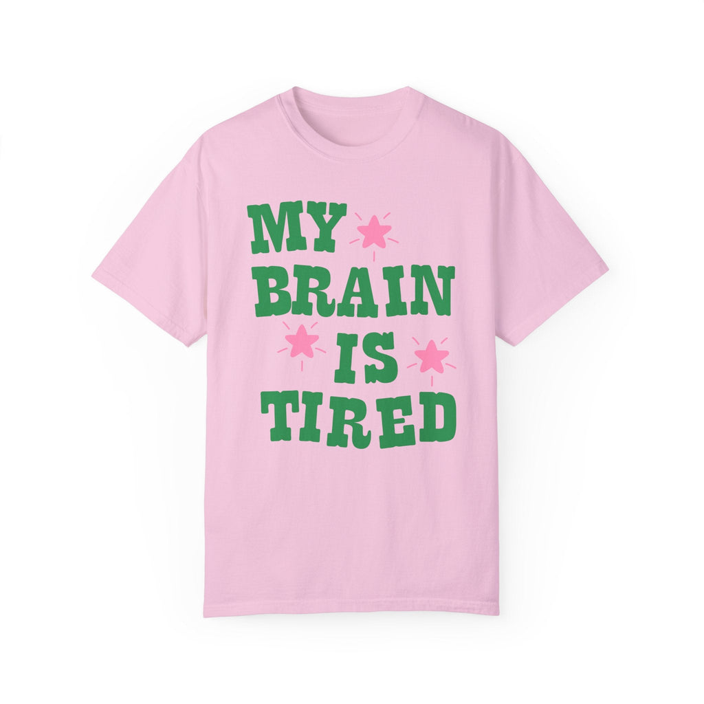 Funny Western Aesthetic Shirt with Stars: My Brain is Tired, Gift for Tired New Mom or Student, Cozy and Comfortable Shirt for Grad Student - Opal and June