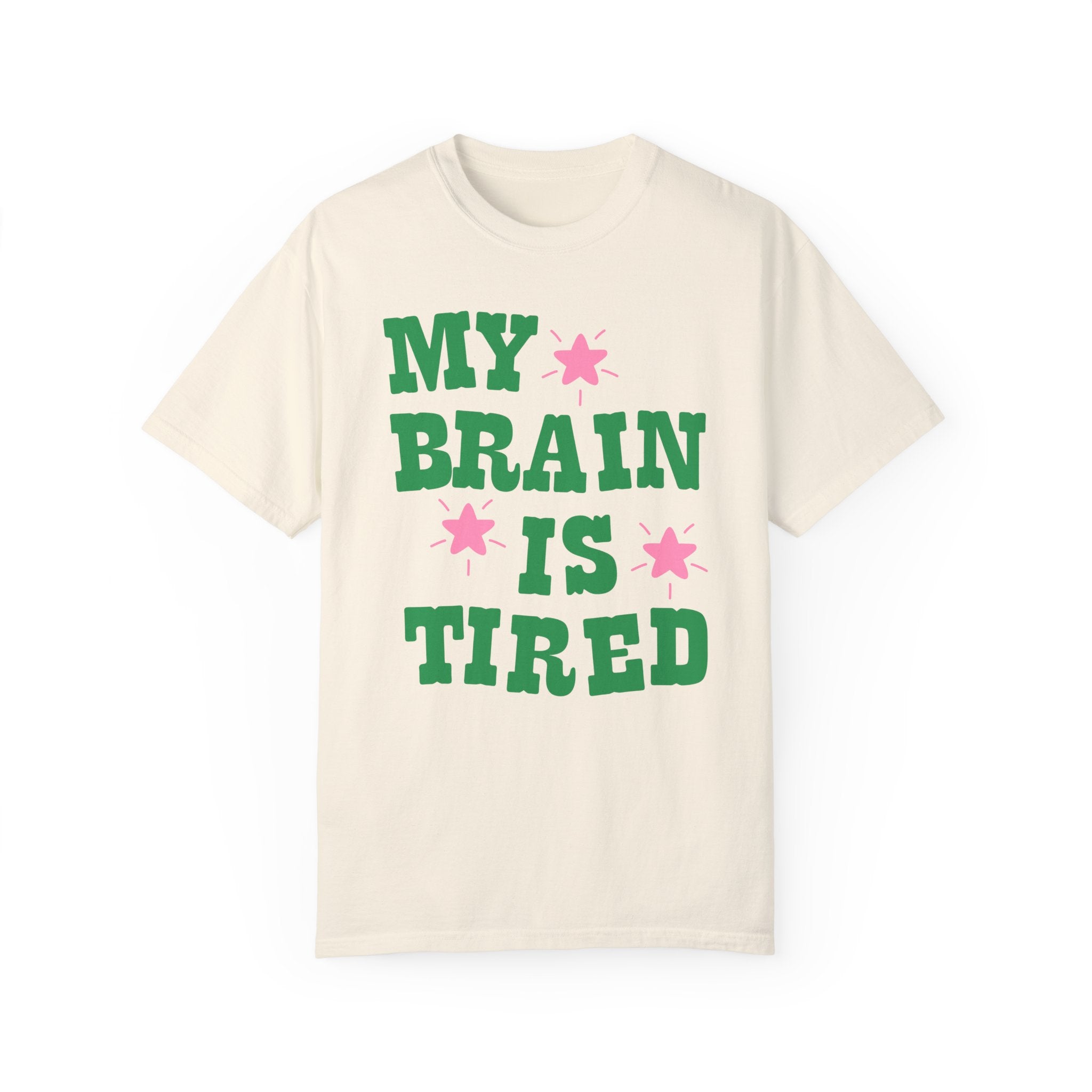 Funny Western Aesthetic Shirt with Stars: My Brain is Tired, Gift for Tired New Mom or Student, Cozy and Comfortable Shirt for Grad Student - Opal and June