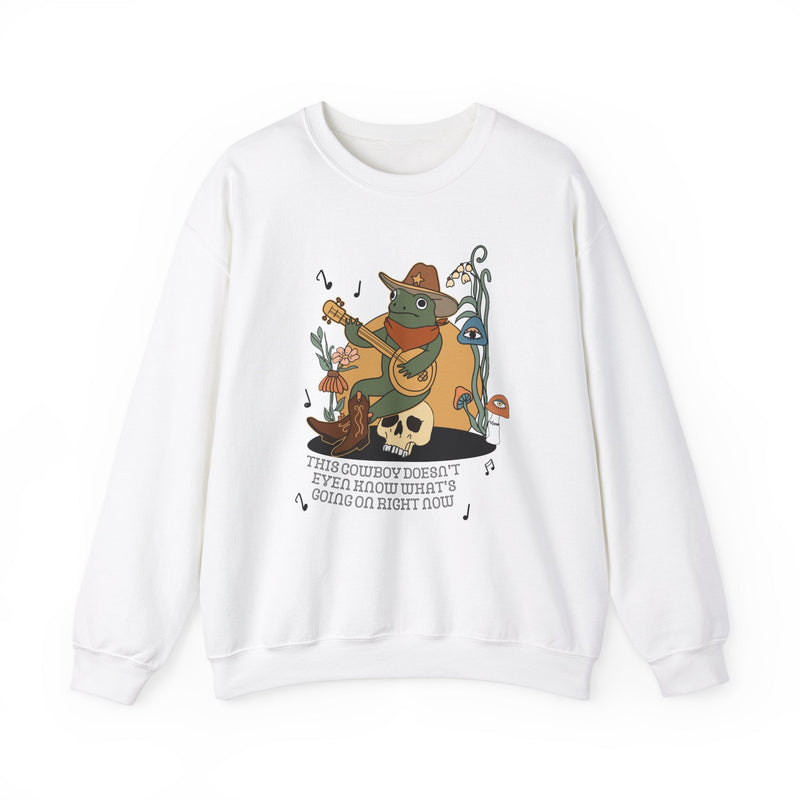 Funny Western Frog Sweatshirt for Tired New Parent or Student - Opal and June