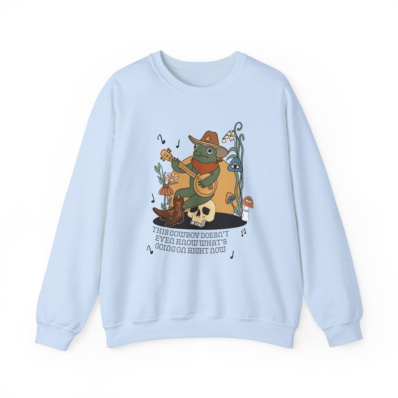 Funny Western Frog Sweatshirt for Tired New Parent or Student - Opal and June