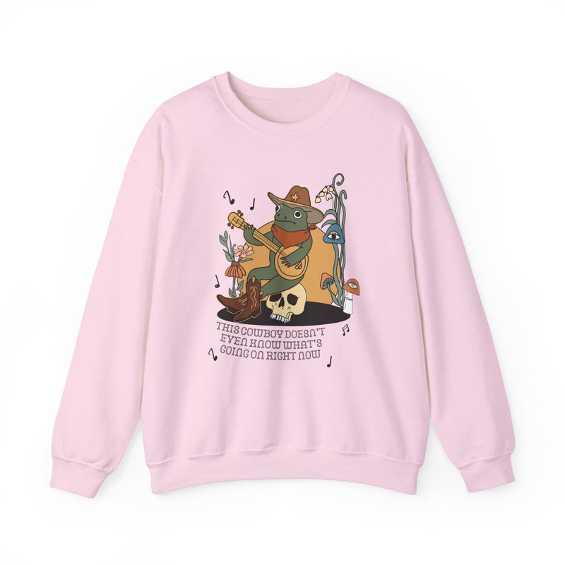 Funny Western Frog Sweatshirt for Tired New Parent or Student - Opal and June