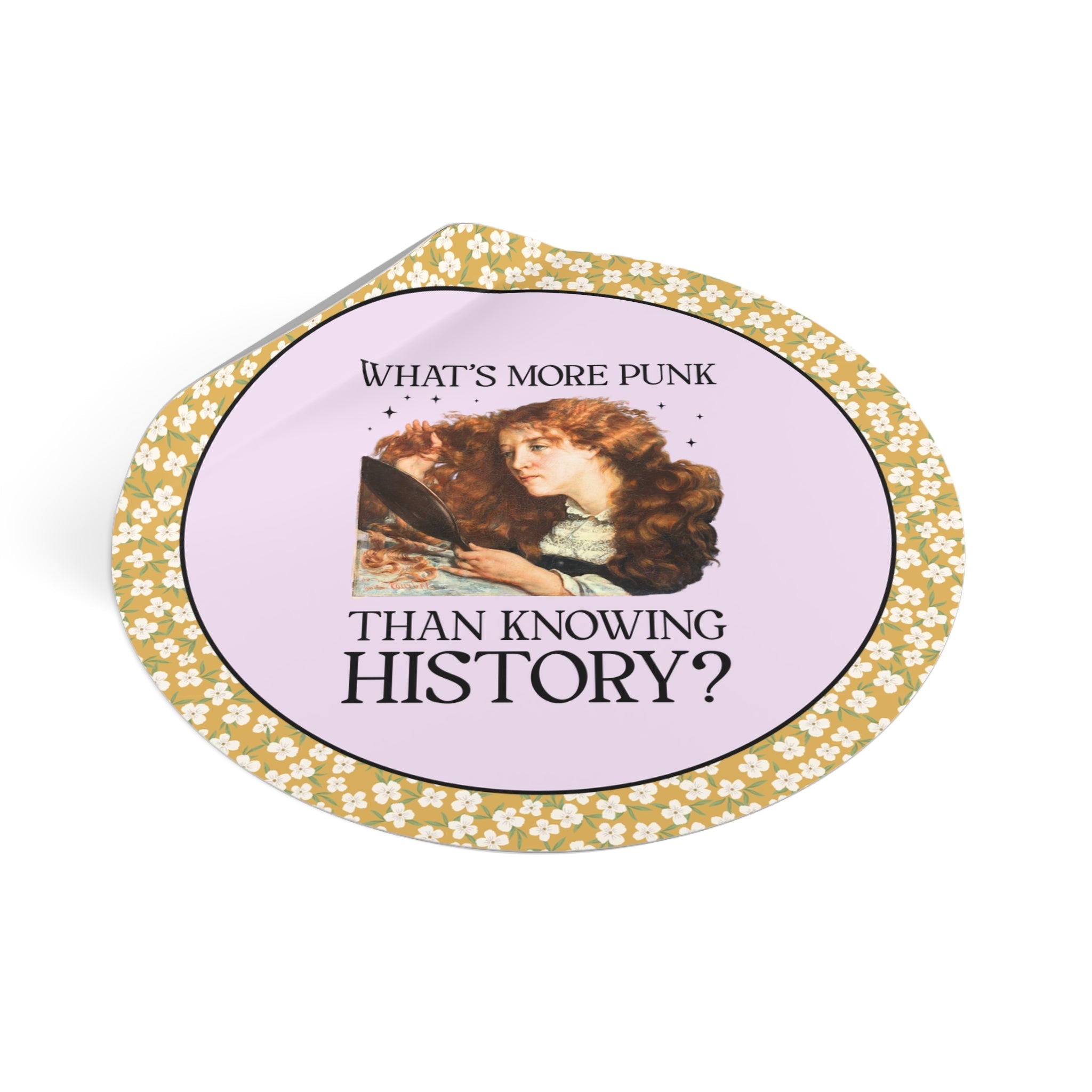 Funny Women's History Buff Sticker for History Lover: What's More Punk Than Knowing History Major Silly Feminist Sticker, Art Historian - Opal and June
