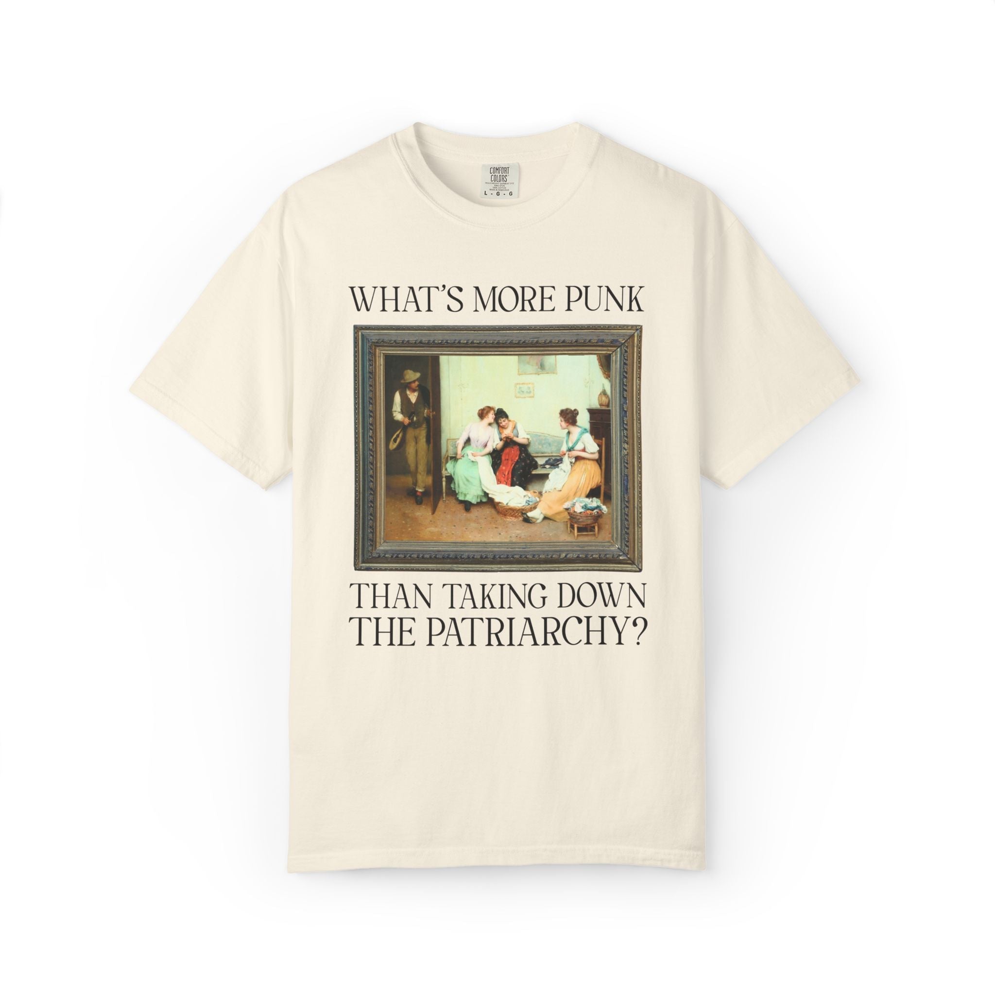 Funny Women's Rights Tee Shirt for Feminist: What's More Punk Thank Taking Down the Patriarchy | Silly Art History or Museum Lover T-Shirt - Opal and June