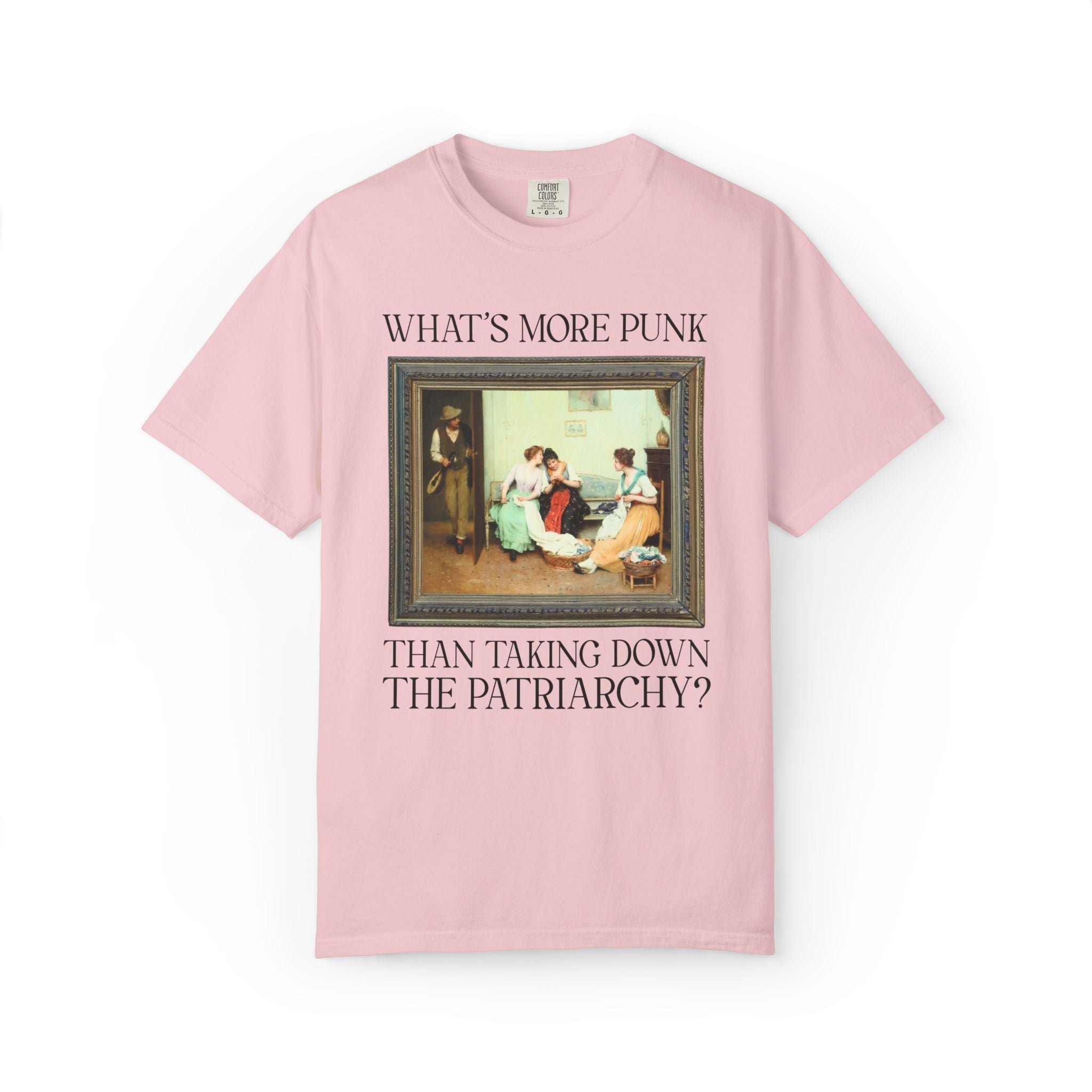 Funny Women's Rights Tee Shirt for Feminist: What's More Punk Thank Taking Down the Patriarchy | Silly Art History or Museum Lover T-Shirt - Opal and June