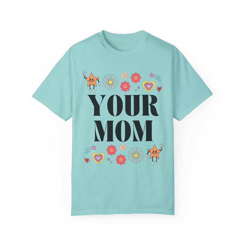 Funny Your Mom Shirt: Retro Aesthetic Gift for Mothers Day with Groovy Doodles | Groovy Retro T-Shirt for Mom or Mom of Friend Group - Opal and June