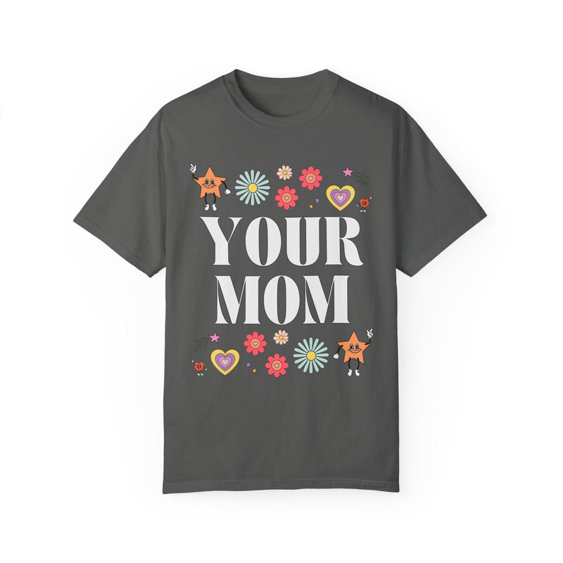 Funny Your Mom Shirt: Retro Aesthetic Gift for Mothers Day with Groovy Doodles | Groovy Retro T-Shirt for Mom or Mom of Friend Group - Opal and June