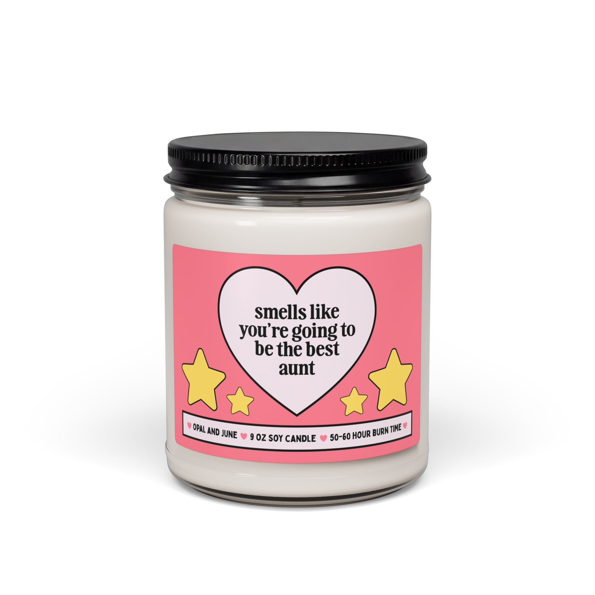 Future Aunt Pregnancy Announcement Gift, 9 Oz Soy Candle for Sister Becoming an Aunt: You're Going to Be the Best Aunt, Future Aunt Gift - Opal and June