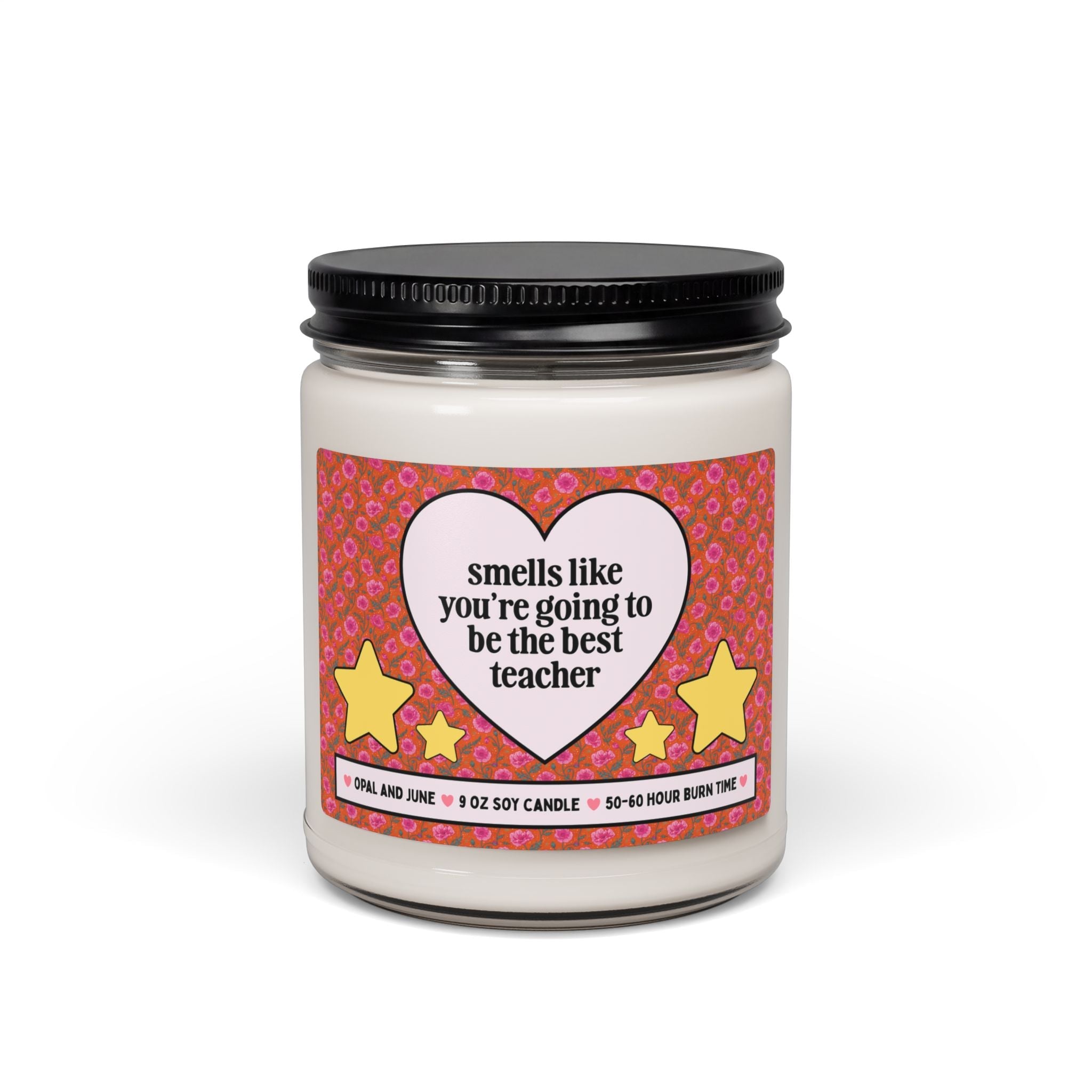 Future Teacher Gift: Smells Like You're Going to be the Very Best Teacher, 9 Oz Soy Candle for Elementary Education Graduate, New Teacher - Opal and June