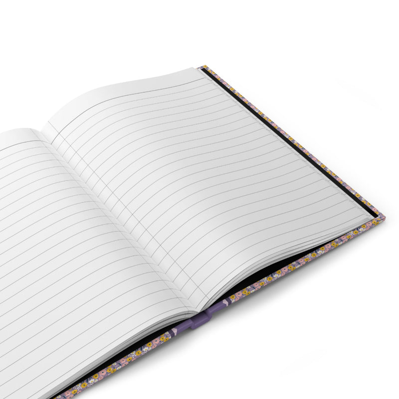 G Boho Initial Journal with Shades of Purple, Floral Cottagecore Hardcover Notebook for Writer or Friend Who Journals, Present for Student - Opal and June