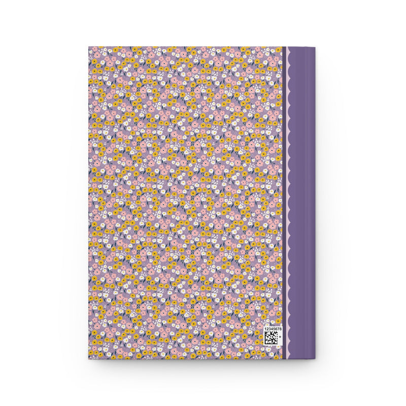 G Boho Initial Journal with Shades of Purple, Floral Cottagecore Hardcover Notebook for Writer or Friend Who Journals, Present for Student - Opal and June