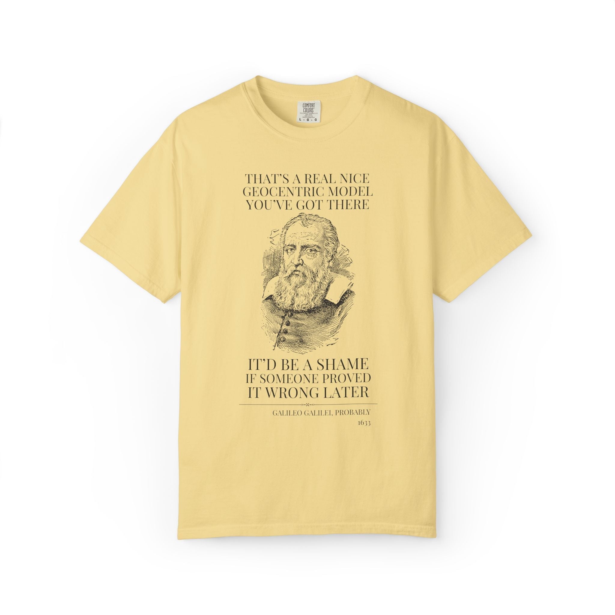 Galileo Galilei Italian History Buff Tee Shirt: 16th Century Astronomy and Physics, Science Teacher T-Shirt for Space Lover, World History - Opal and June