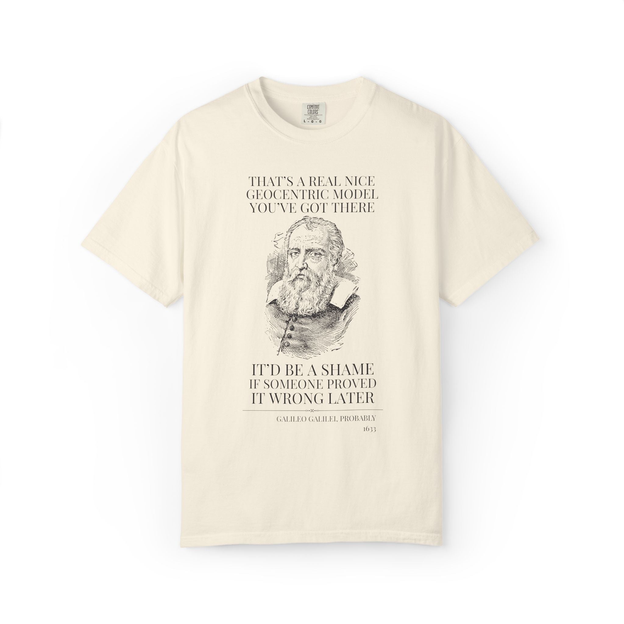 Galileo Galilei Italian History Buff Tee Shirt: 16th Century Astronomy and Physics, Science Teacher T-Shirt for Space Lover, World History - Opal and June