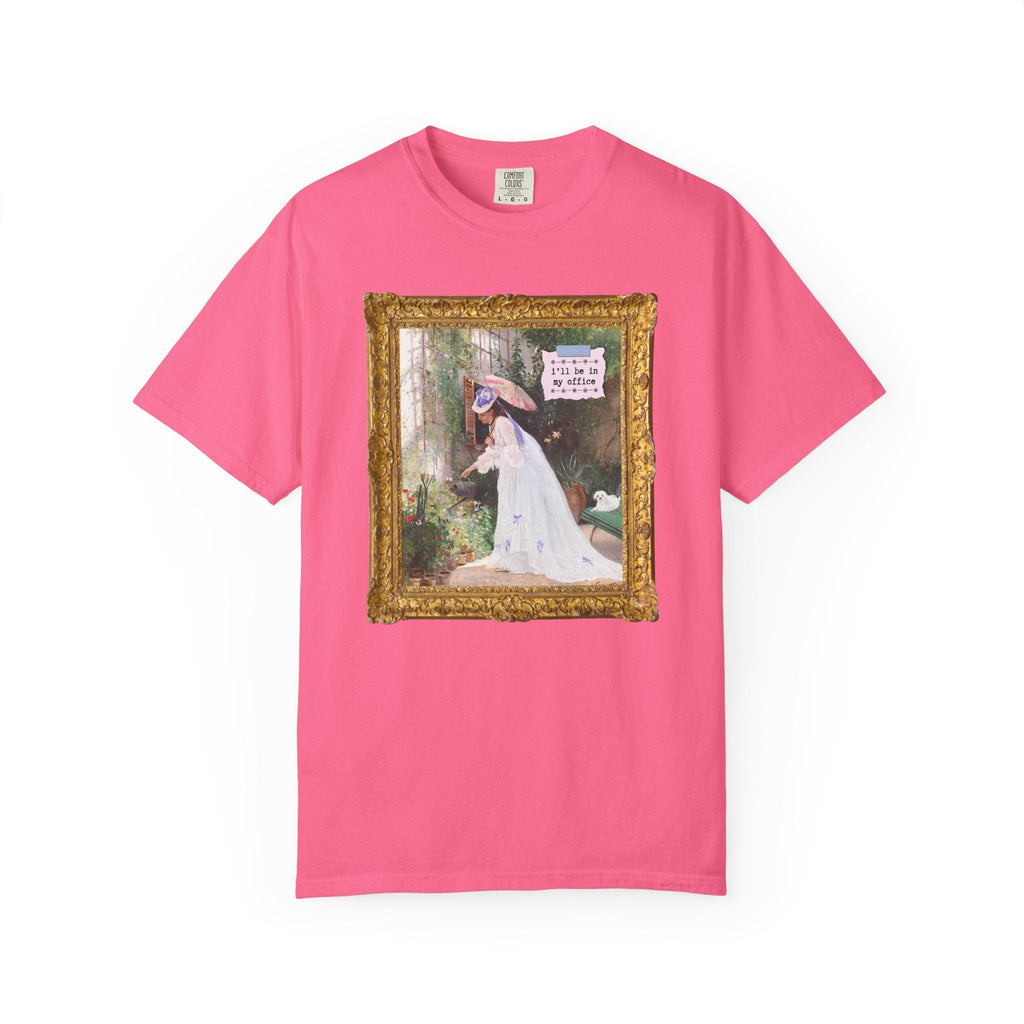 Gardening Art History Tee Shirt: I'll Be in My Office, Boho Cottagecore T-Shirt with Woman in a Garden, Spring Gardening Tee for Art Lover - Opal and June