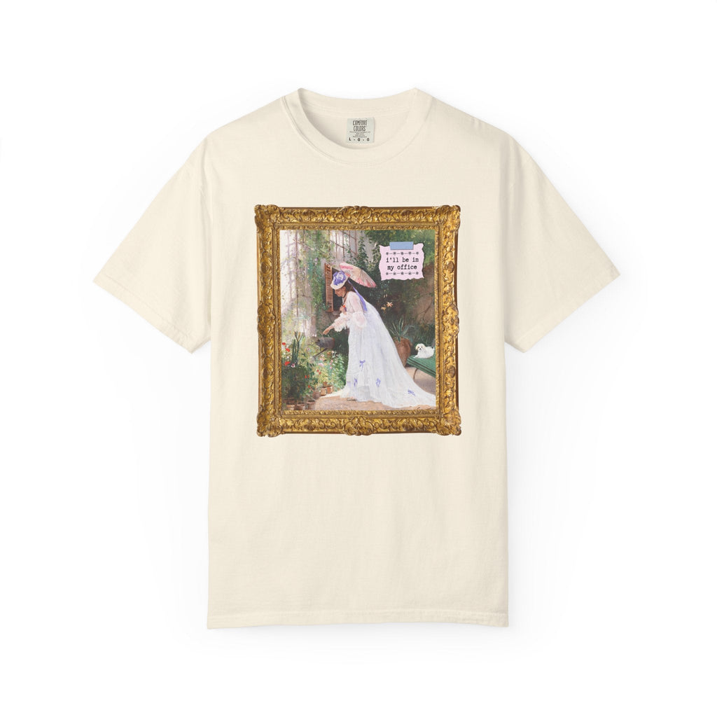Gardening Art History Tee Shirt: I'll Be in My Office, Boho Cottagecore T-Shirt with Woman in a Garden, Spring Gardening Tee for Art Lover - Opal and June