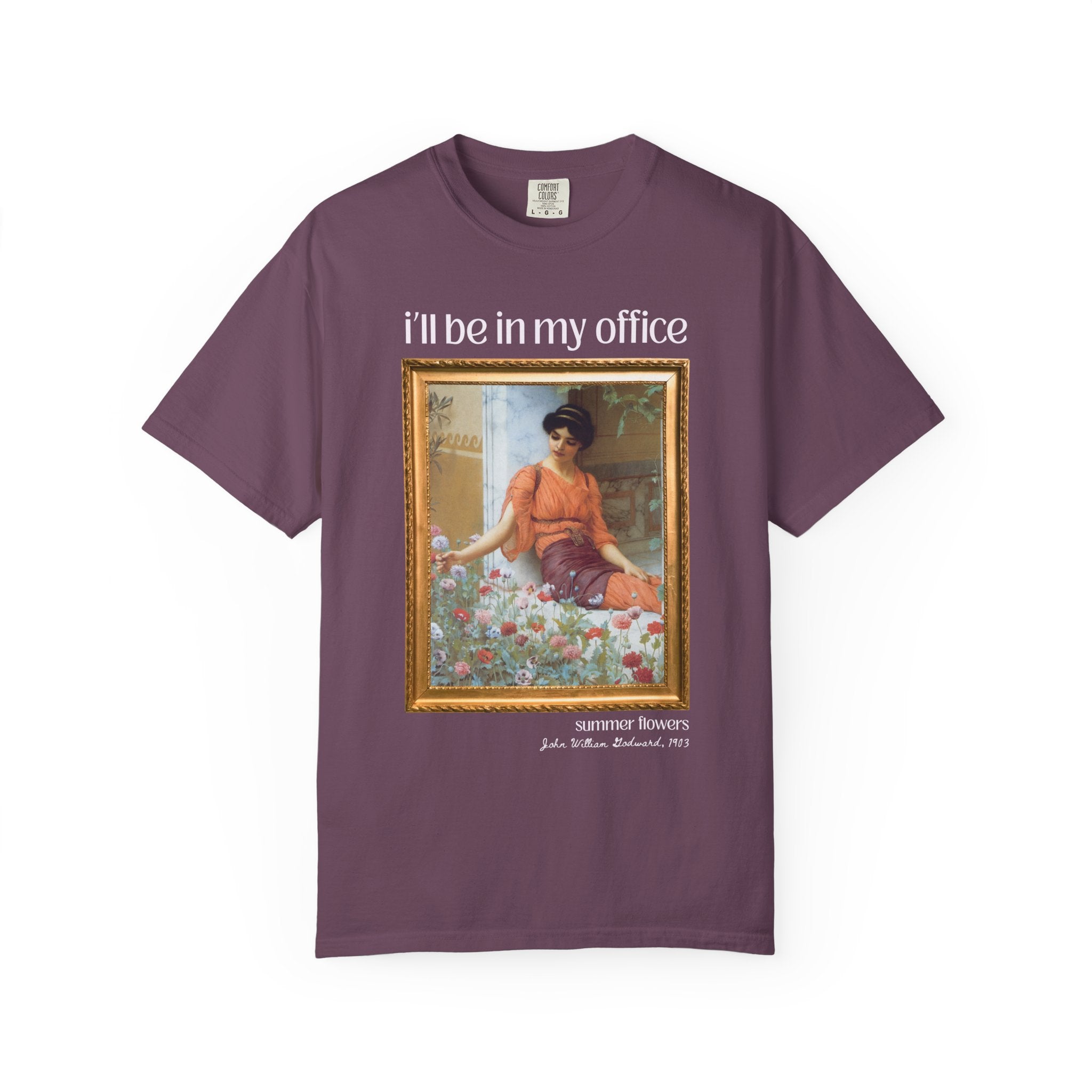 Gardening Art History Tee Shirt: I'll Be In My Office, Boho Flower Farmer T-Shirt, Summer Flowers by John William Godward, European Artist - Opal and June