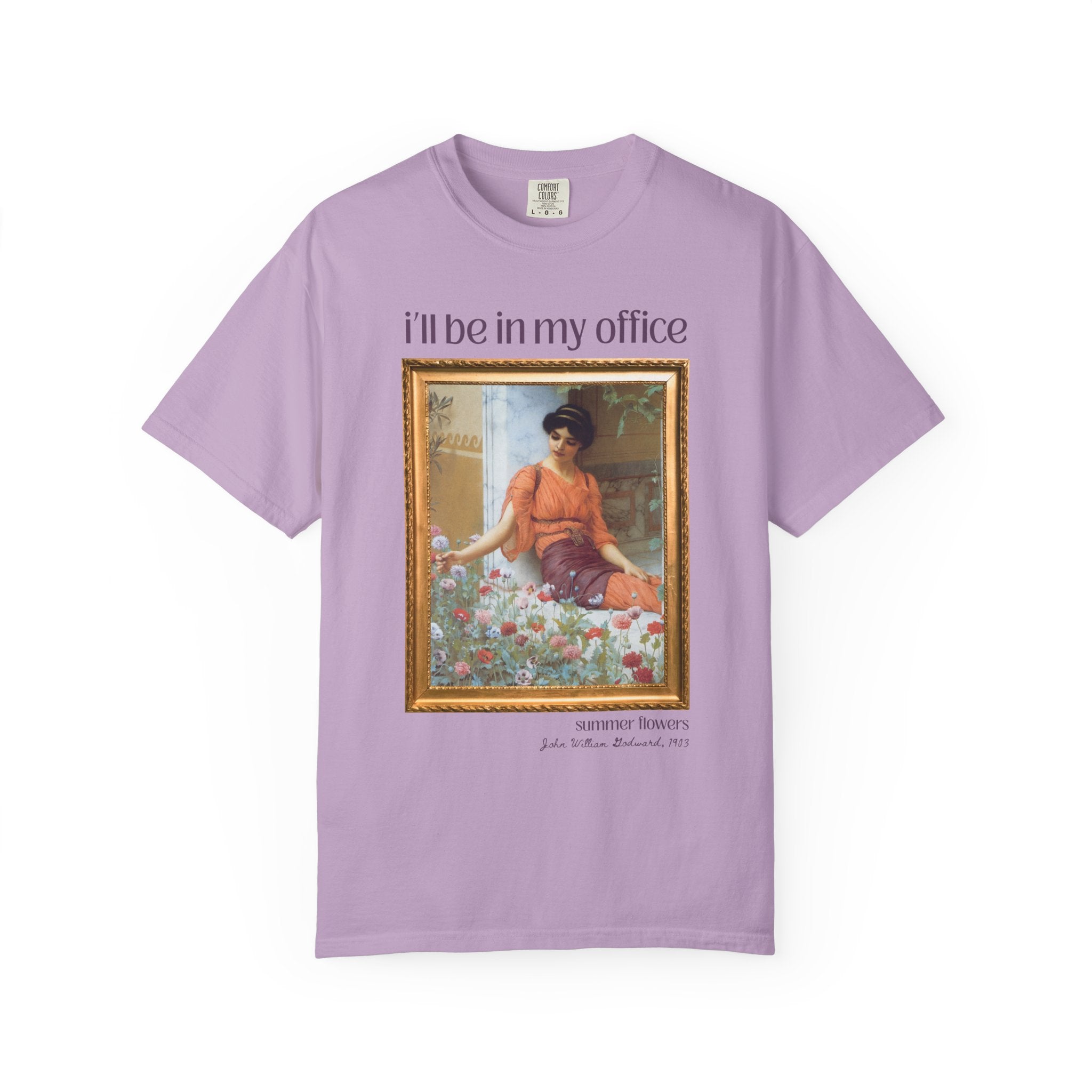 Gardening Art History Tee Shirt: I'll Be In My Office, Boho Flower Farmer T-Shirt, Summer Flowers by John William Godward, European Artist - Opal and June