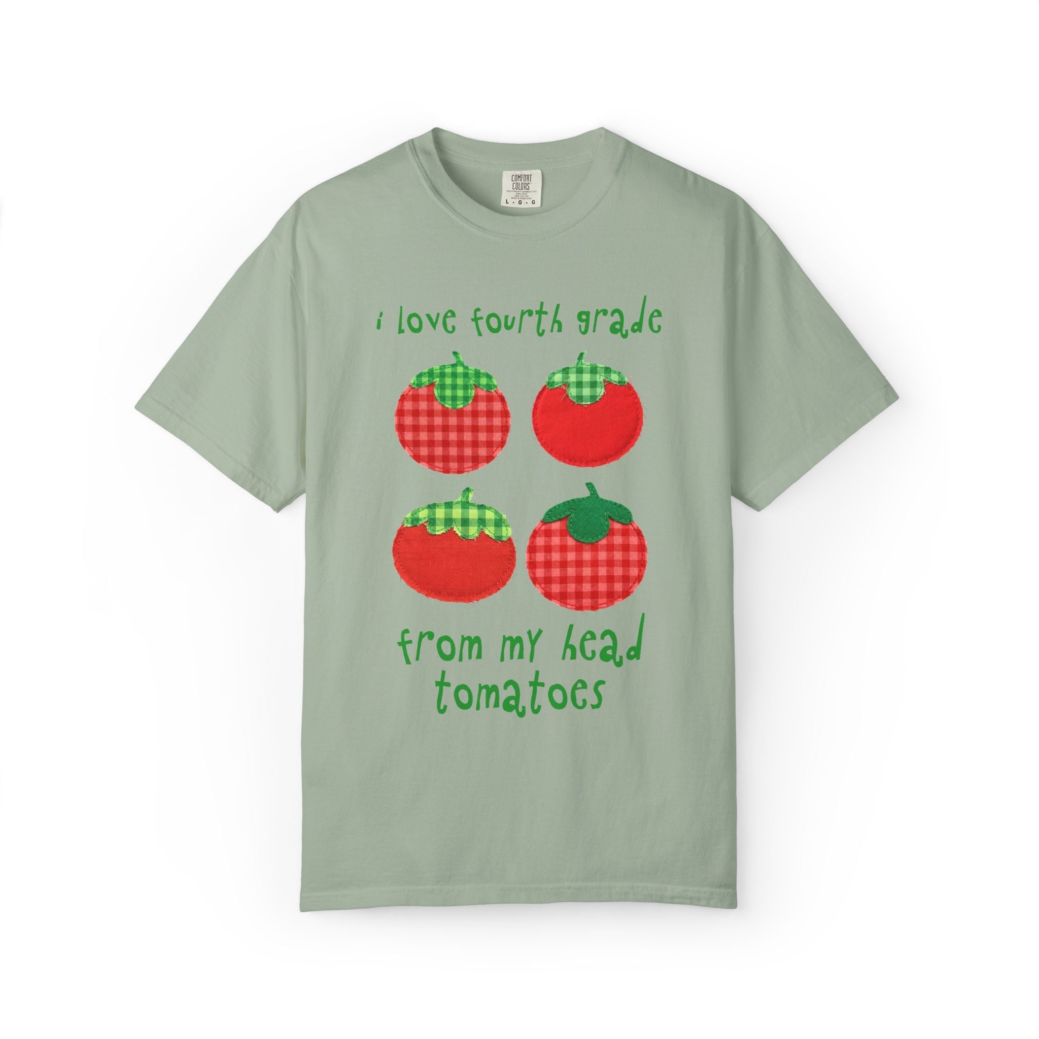 Gardening Fourth Grade Teacher Tee Shirt: I Love Fourth Grade from My Head Tomatoes, Cute Vegetable Gardener, Tomato Lover, Back to School - Opal and June