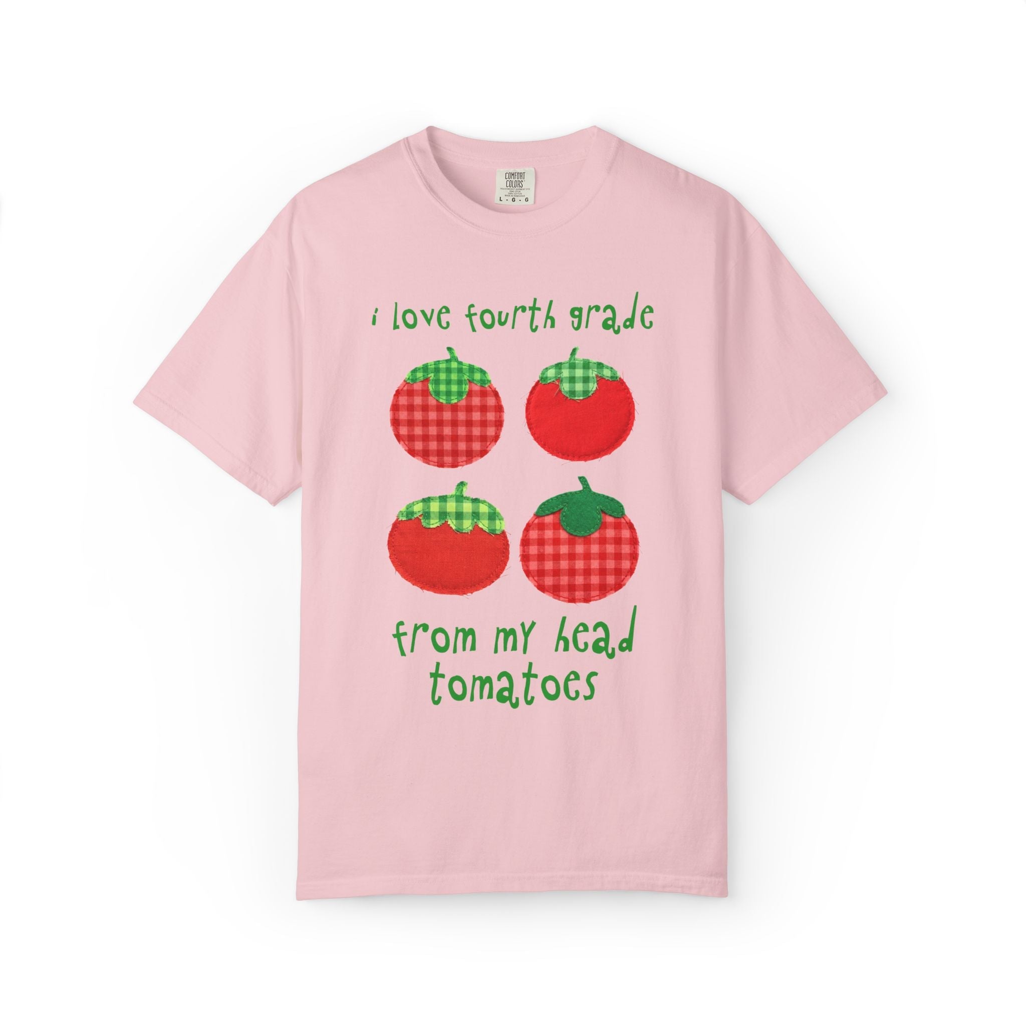 Gardening Fourth Grade Teacher Tee Shirt: I Love Fourth Grade from My Head Tomatoes, Cute Vegetable Gardener, Tomato Lover, Back to School - Opal and June
