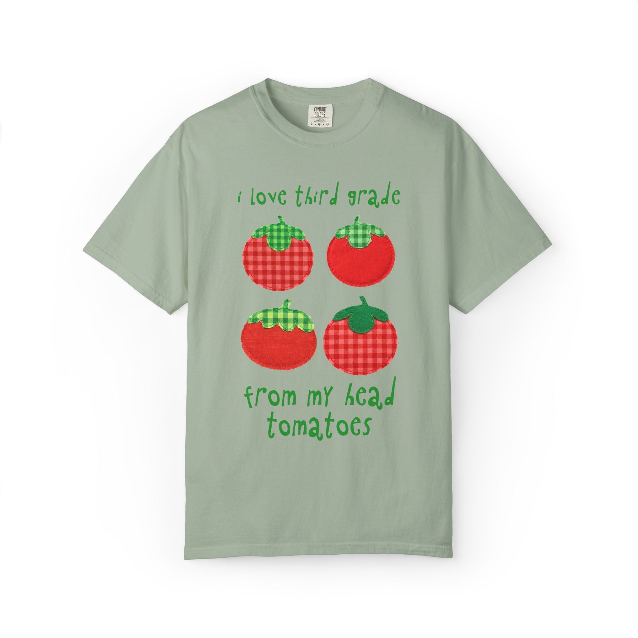 Gardening Third Grade Teacher Tee Shirt: I Love Third Grade from My Head Tomatoes, Cute Vegetable Gardener, Tomato Lover, Back to School - Opal and June