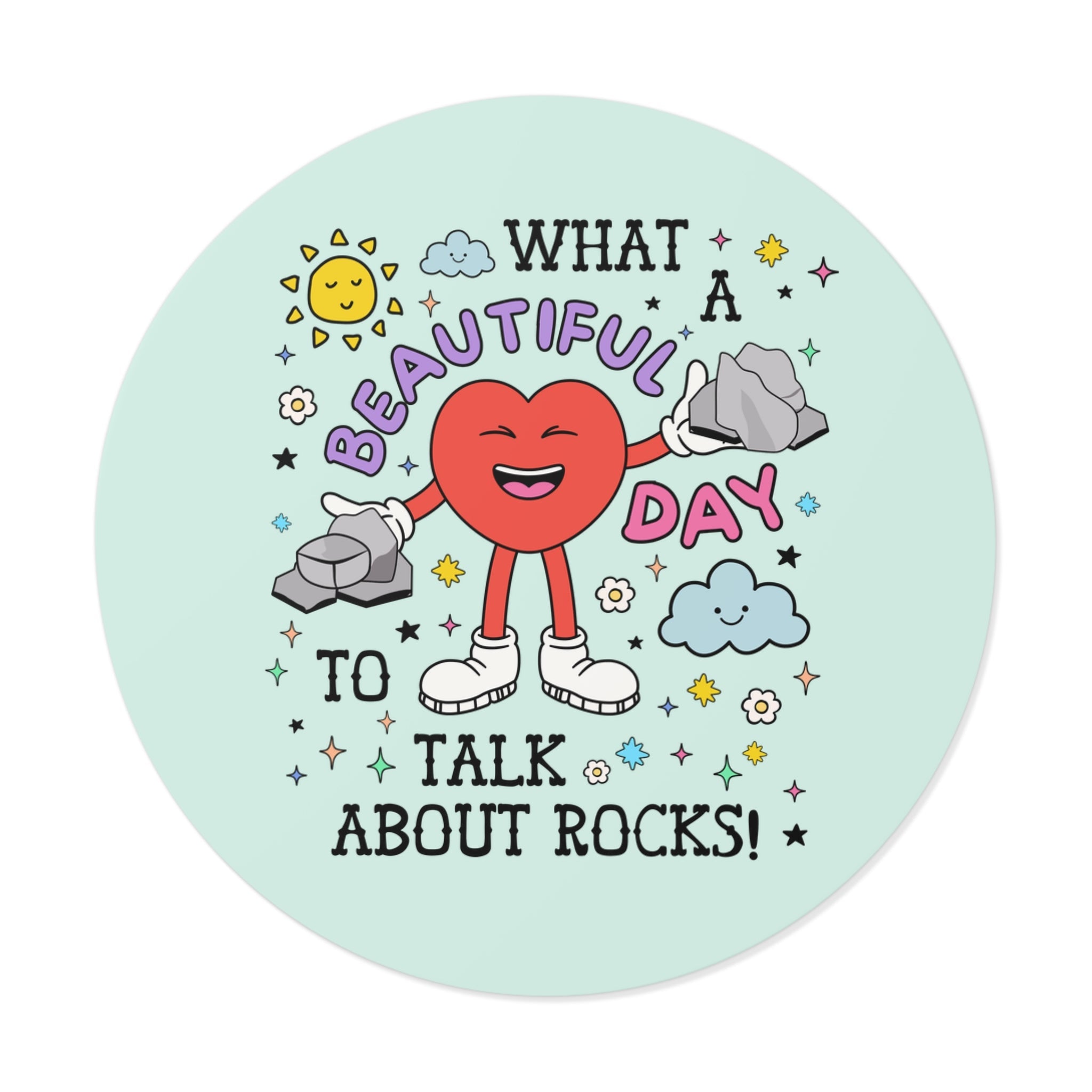 Geologist or Science Teacher Sticker for Physical or Earth Science Major, Cute 90s Aesthetic Hiking Lover Gift for Friend Who Loves Rocks - Opal and June