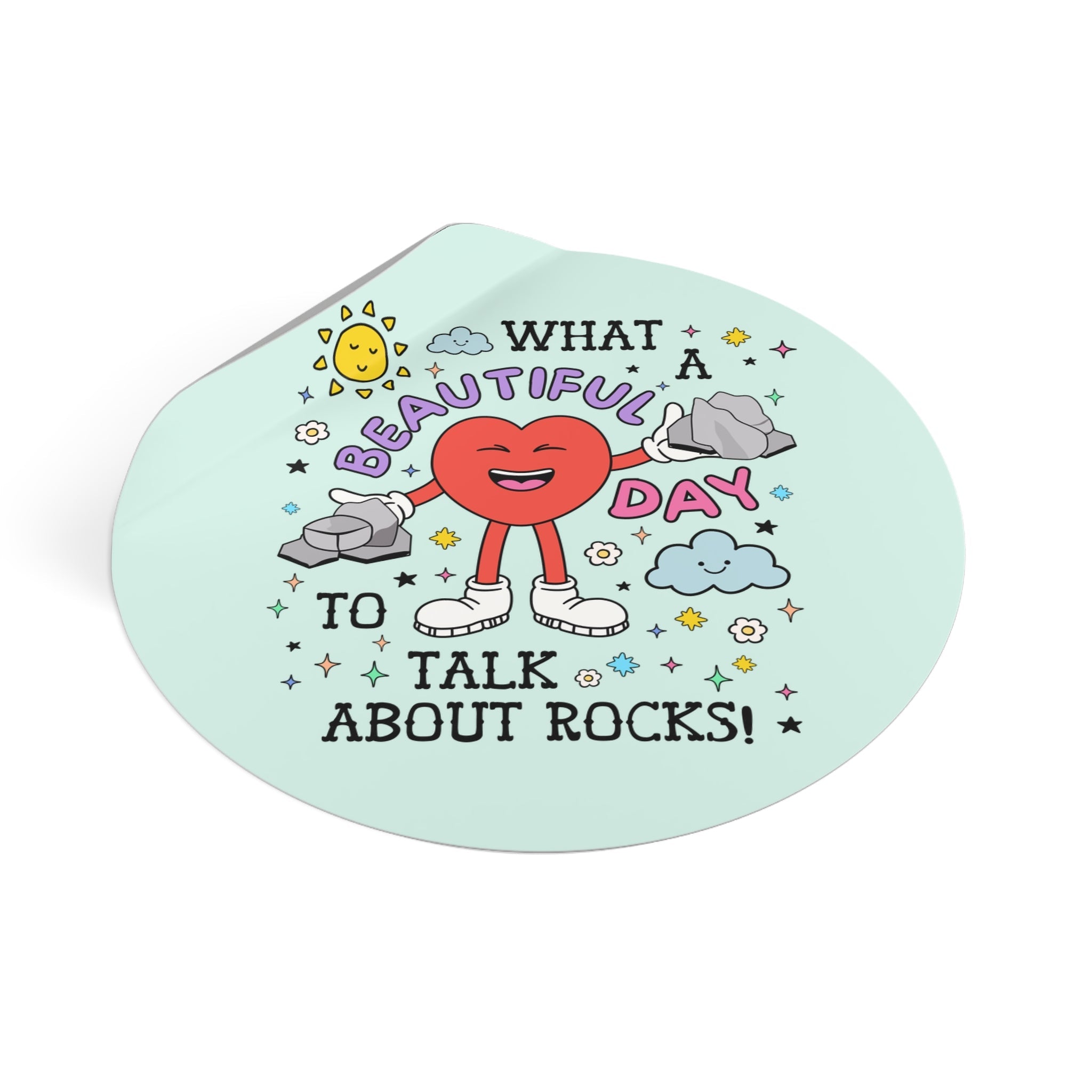 Geologist or Science Teacher Sticker for Physical or Earth Science Major, Cute 90s Aesthetic Hiking Lover Gift for Friend Who Loves Rocks - Opal and June