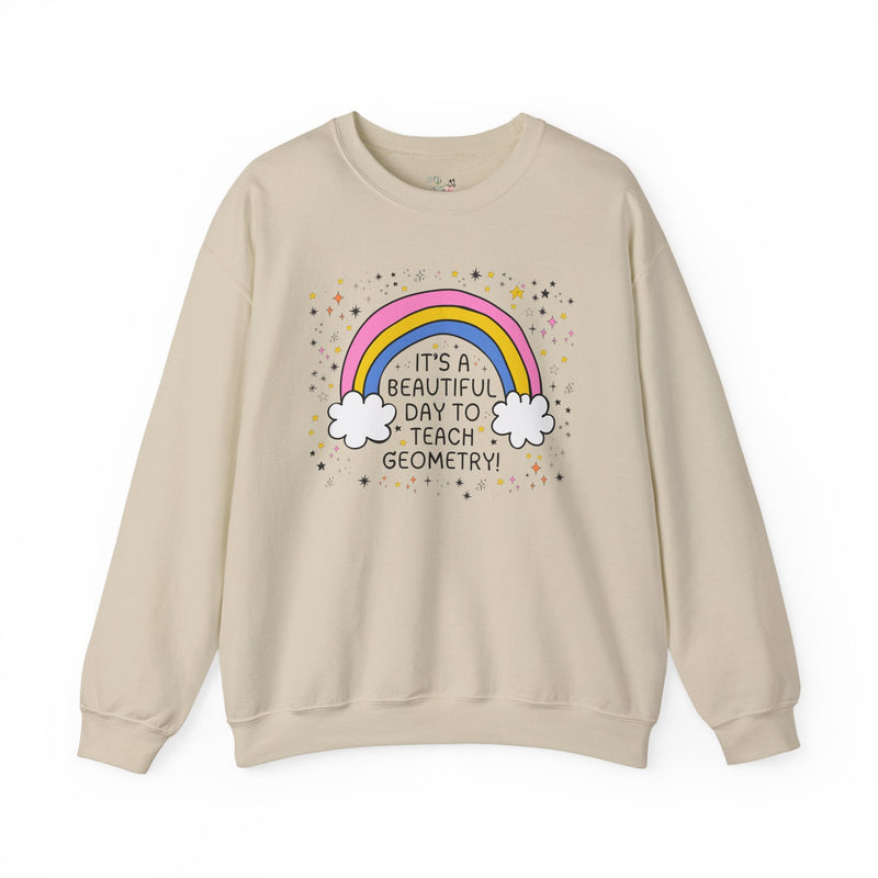 Geometry Teacher Sweatshirt with Stars, High School Philosophy Teacher Gift, Matching Teacher Shirt with Rainbow, Math Back to School Shirt - Opal and June