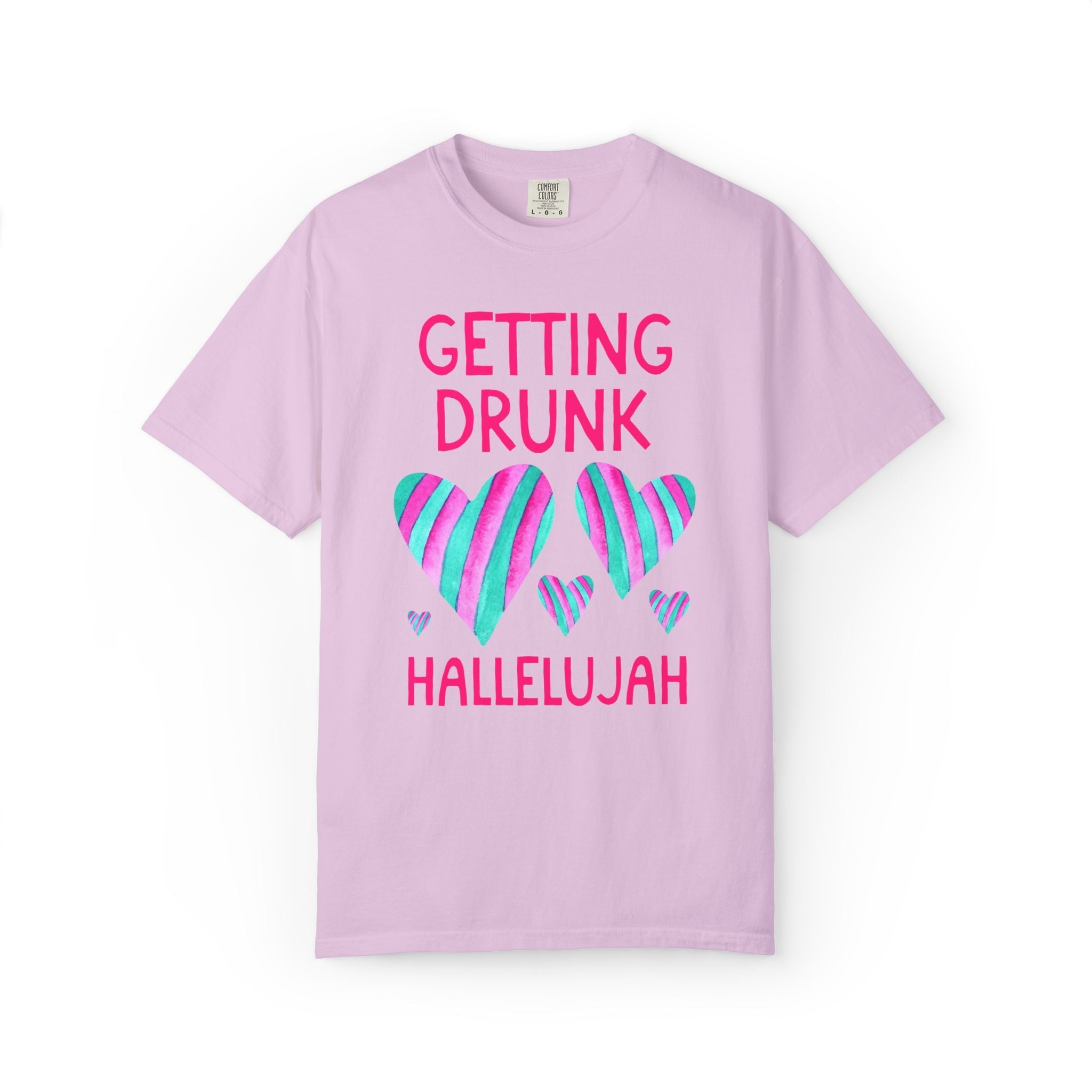 Getting Hitched and Getting Drunk Hallelujah Bachelorette Party T-Shirt, Funny Dopamine Maximalist Bridal Party Tee, Cute Kitcshy Wedding - Opal and June