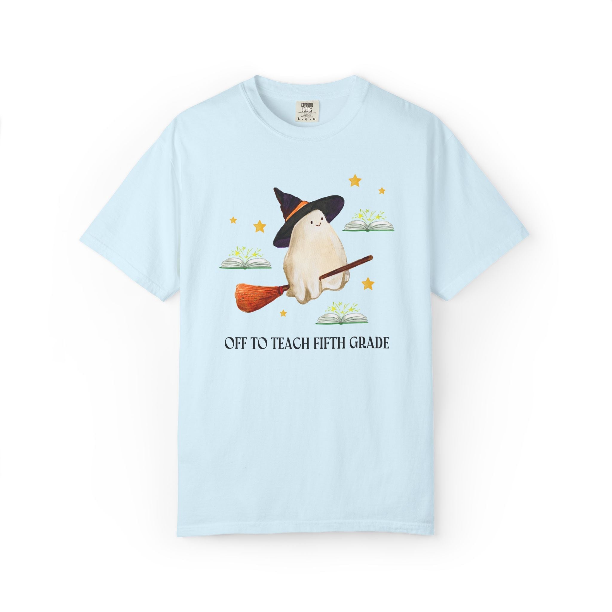 Ghost Halloween Teacher T-Shirt: Off to Teach (Grade or Subject) - Opal and June