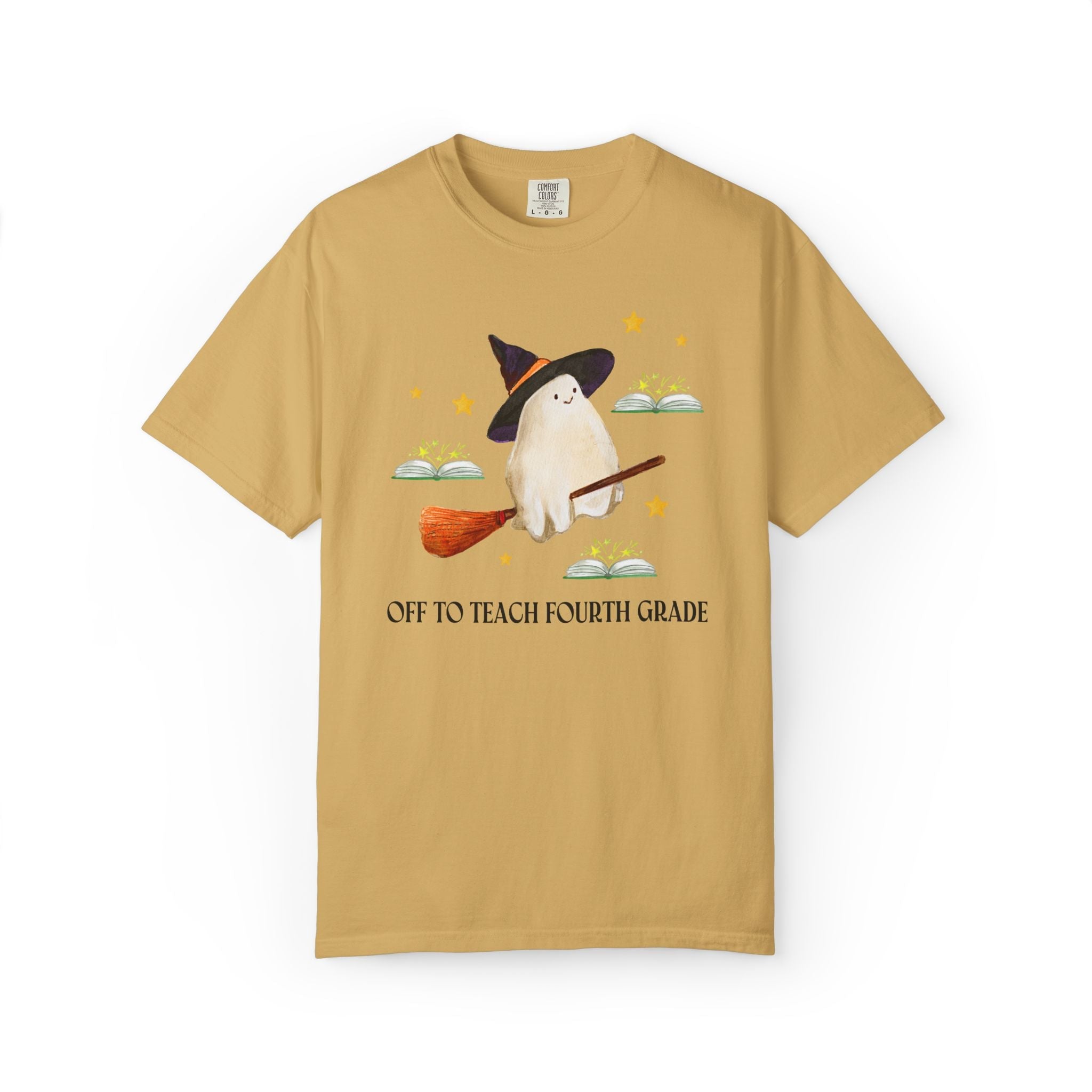 Ghost Halloween Teacher T-Shirt: Off to Teach (Grade or Subject) - Opal and June