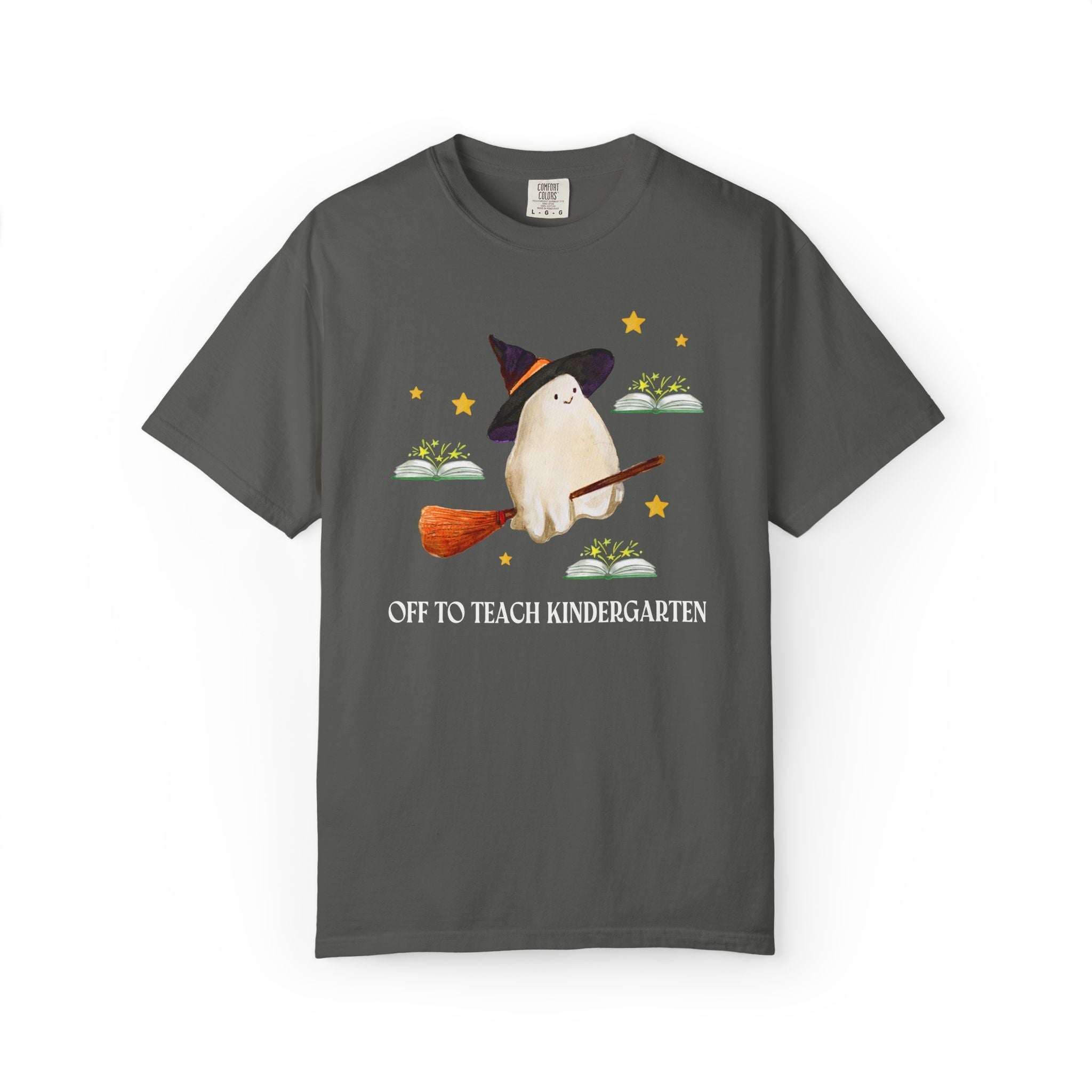 Ghost Halloween Teacher T-Shirt: Off to Teach (Grade or Subject) - Opal and June