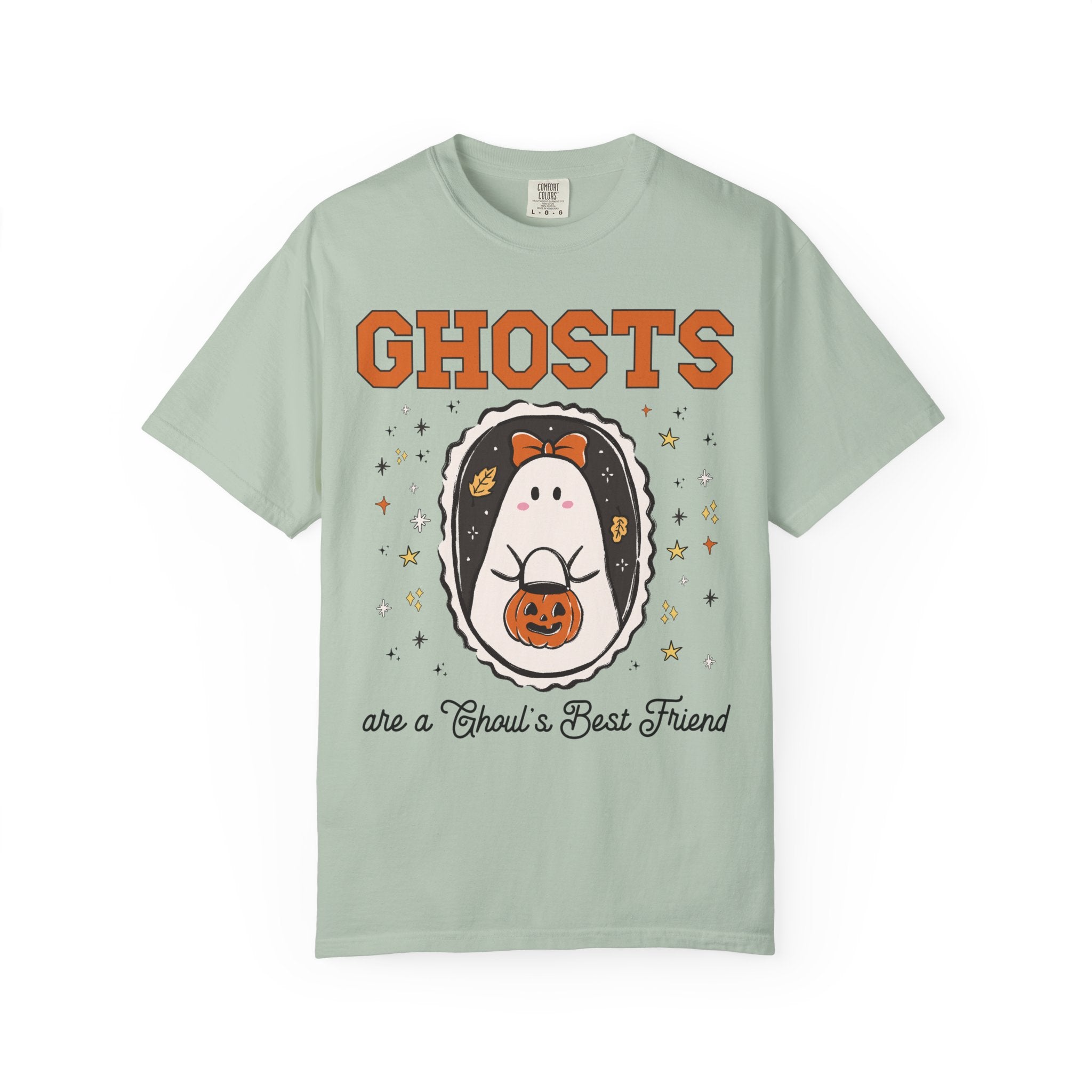 Ghost History Halloween Tee Shirt for History Professor Who Loves Morbid or Spooky History, Cute Ghost Lover T-Shirt with Stars for Fall - Opal and June