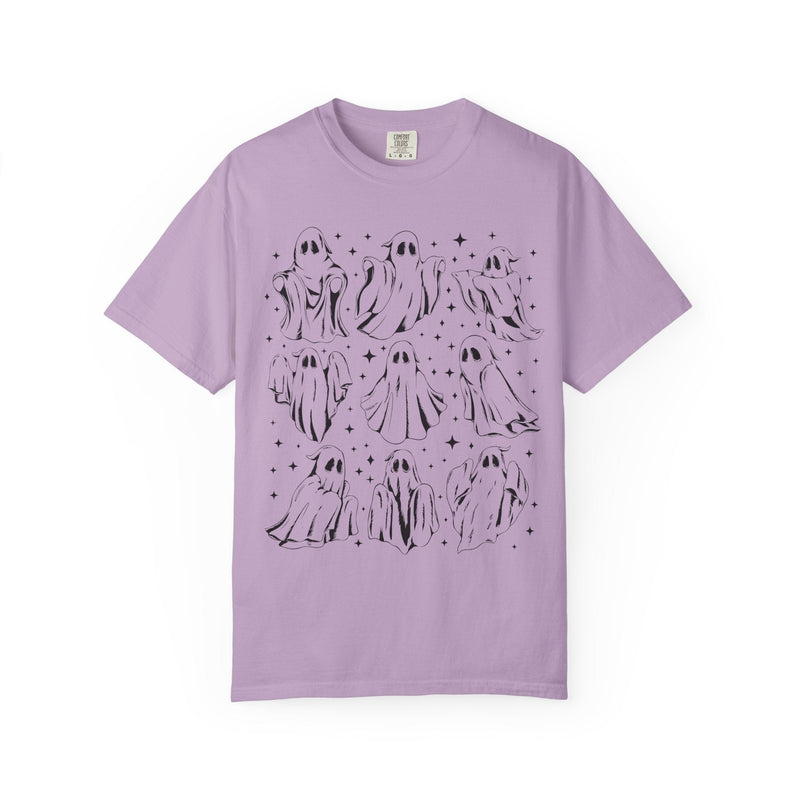 Ghost Lover 90s Tattoo Aesthetic T-Shirt with Stars, Cute Halloween Teacher or Halloween Mom T-Shirt for Fall, Spooky Season, 90s Throwback - Opal and June